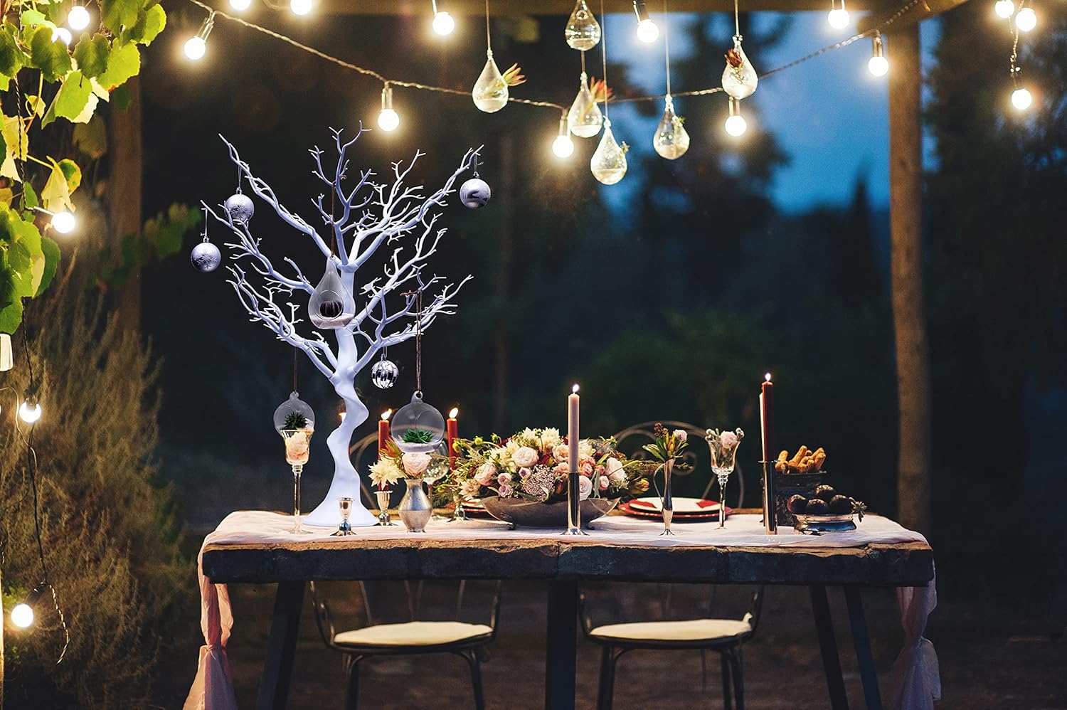 Wedding Genie Centro de mesa de decoración artificial de 34 pulgadas, rama de árbol de boda, Halloween, decoración de vacaciones, tamaño real,