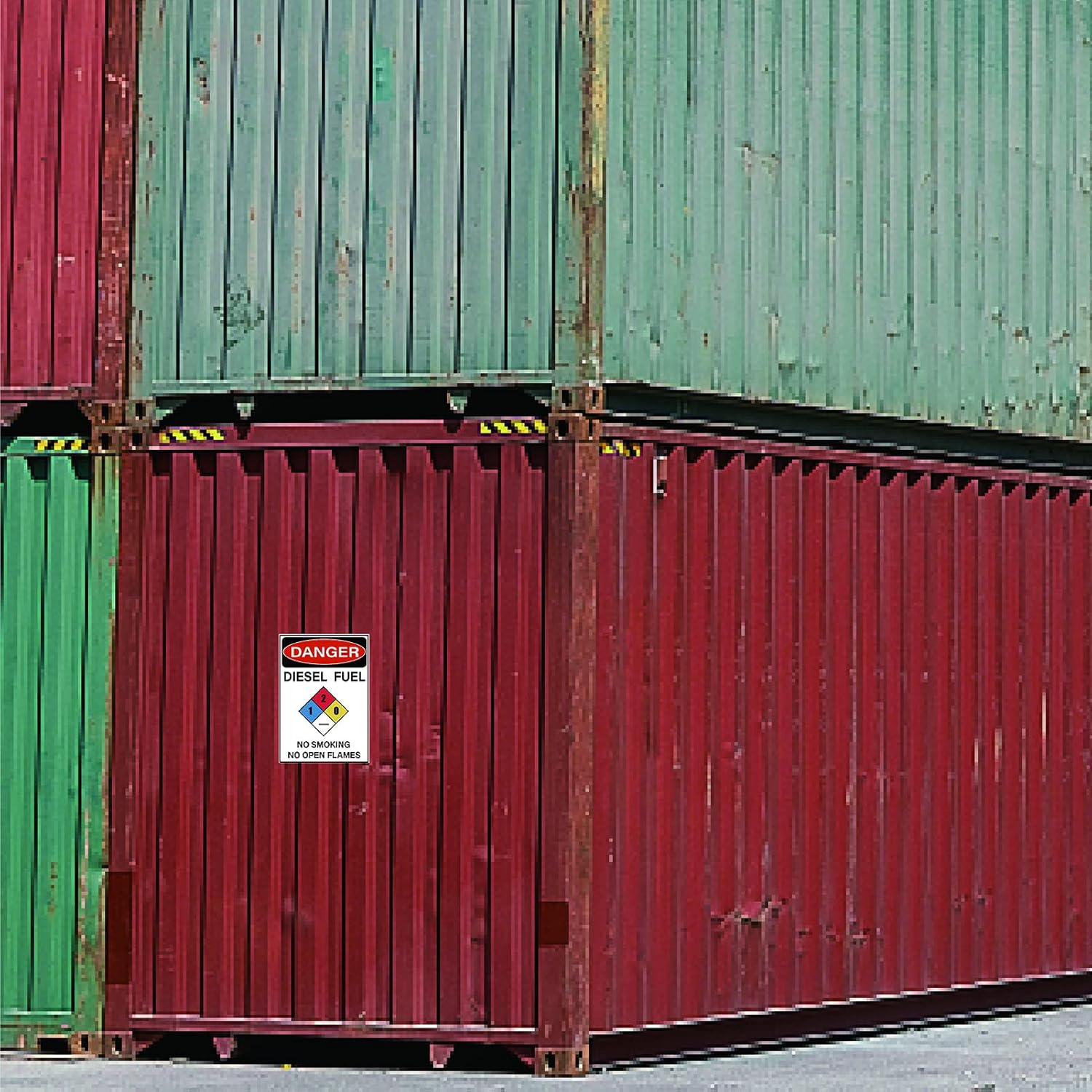 CRASPIRE Danger – Calcomanías de combustible diésel, paquete de 5 calcomanías de peligro de combustible diésel, no fumar y no llamas abiertas, 7 x