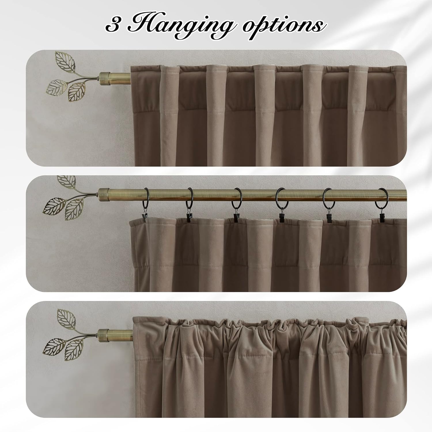 PONY DANCE Cortinas de terciopelo champán para oscurecer la habitación, 96 pulgadas, suaves, clásicas, sólidas, con aislamiento térmico, para sala