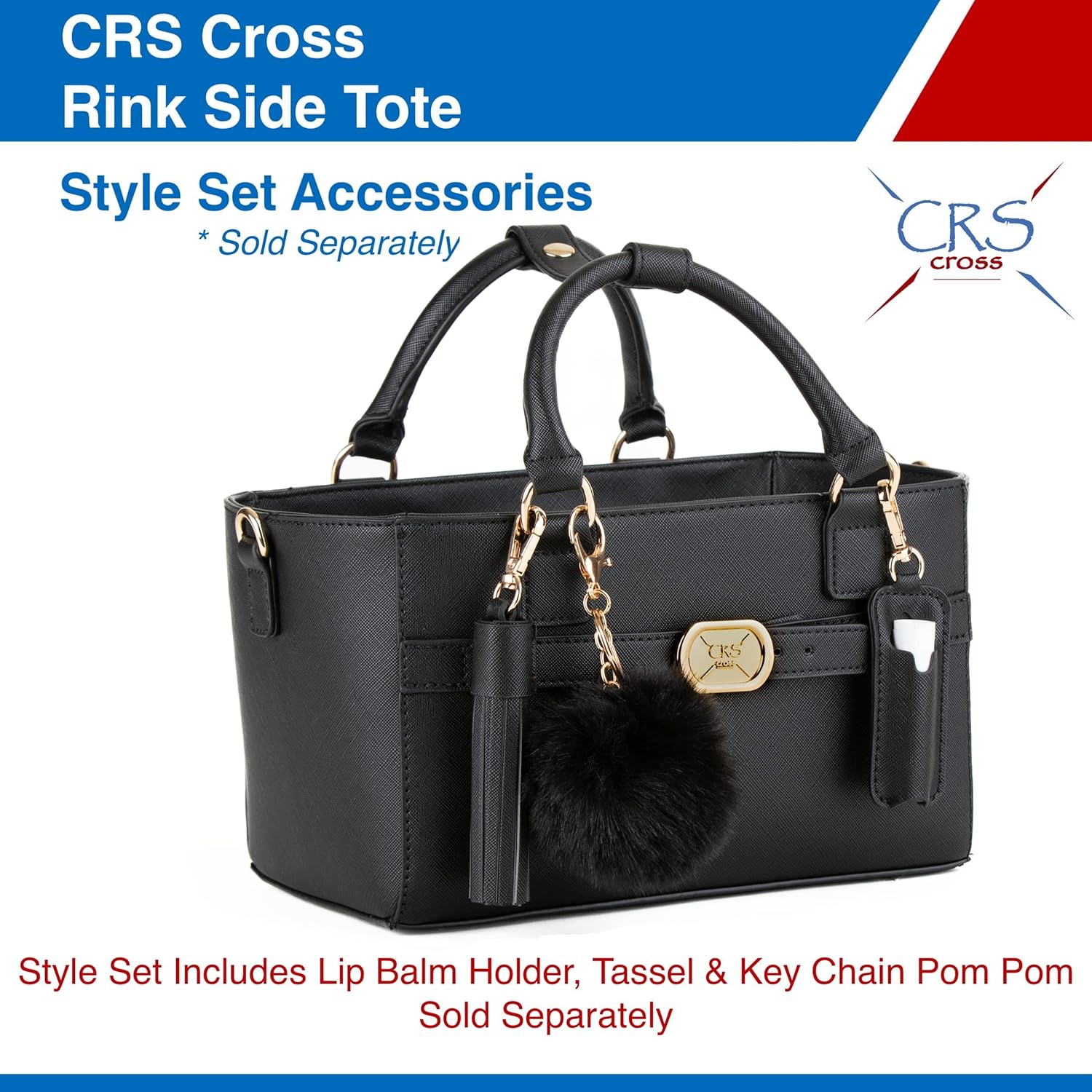 CRS Cross Rink Side Tote – Bolsa de accesorios para patinaje artístico, patinaje sobre hielo, rodillos, en línea, ballet, danza, animación, tenis
