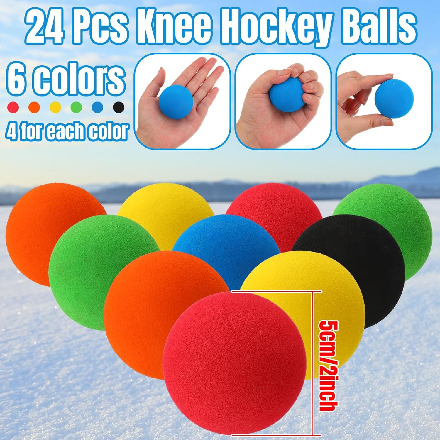 72 piezas de recuerdos de fiesta de hockey incluyen 24 lápices de hockey con borradores, 24 pelotas de hockey, 24 bolsas, lápices de palo de hockey,