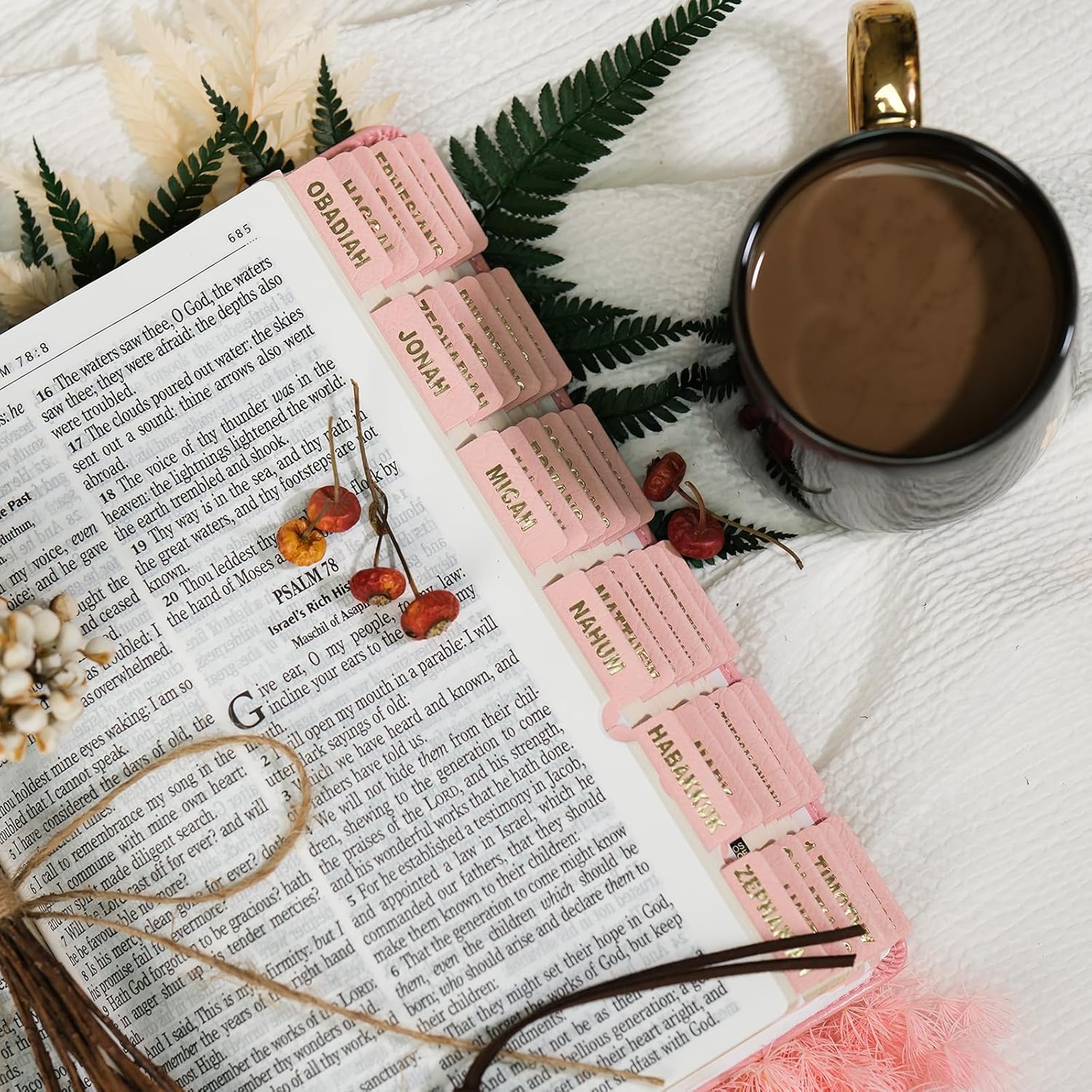 Pestañas de cuero para la Biblia, pestañas de la Biblia para mujeres, pestañas de la Biblia para Biblia de estudio, 80 pestañas de índice de la