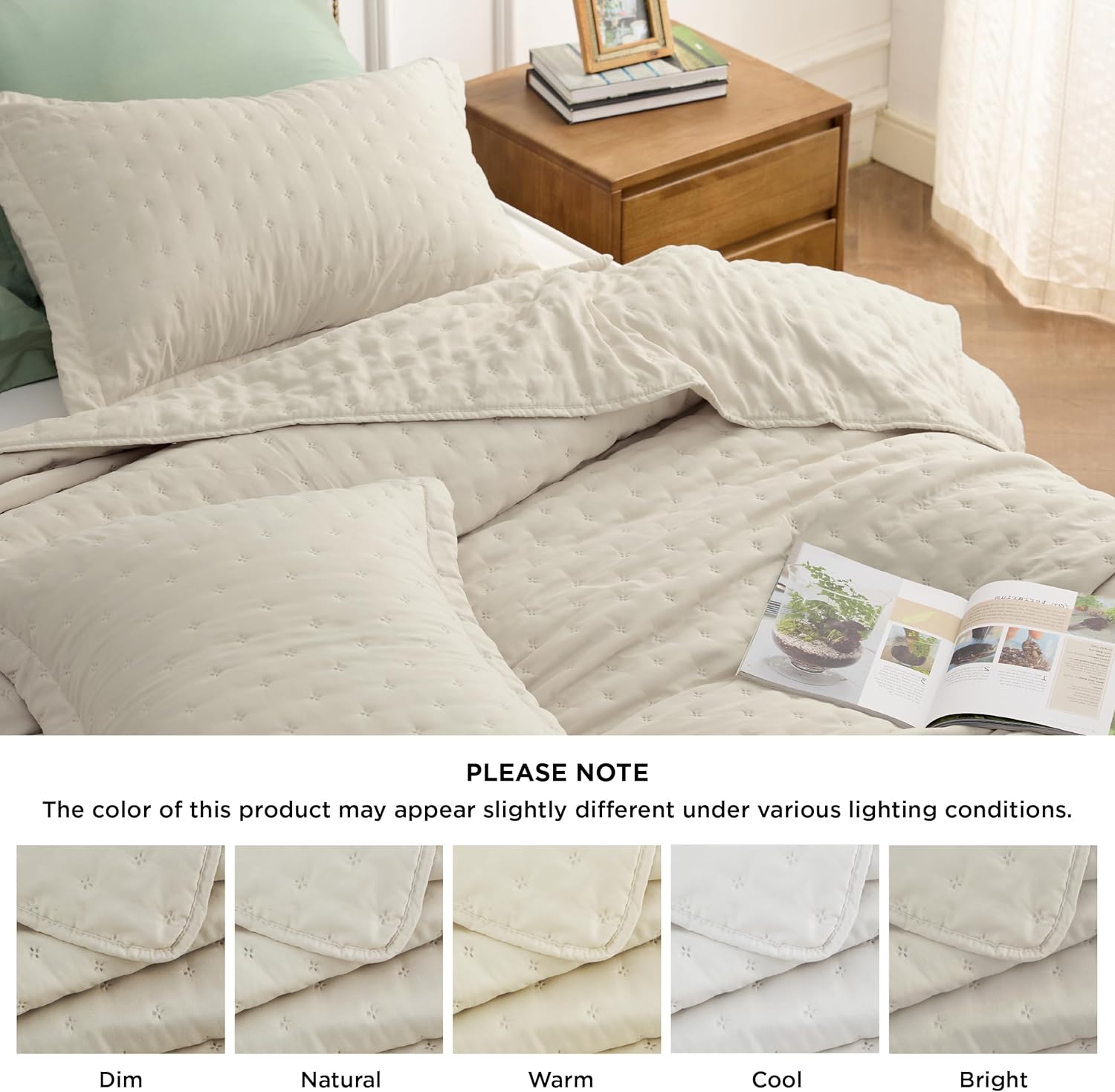 Bedsure – Juego de edredón de poliéster y trébol ultrasónico W5 90×96 US
