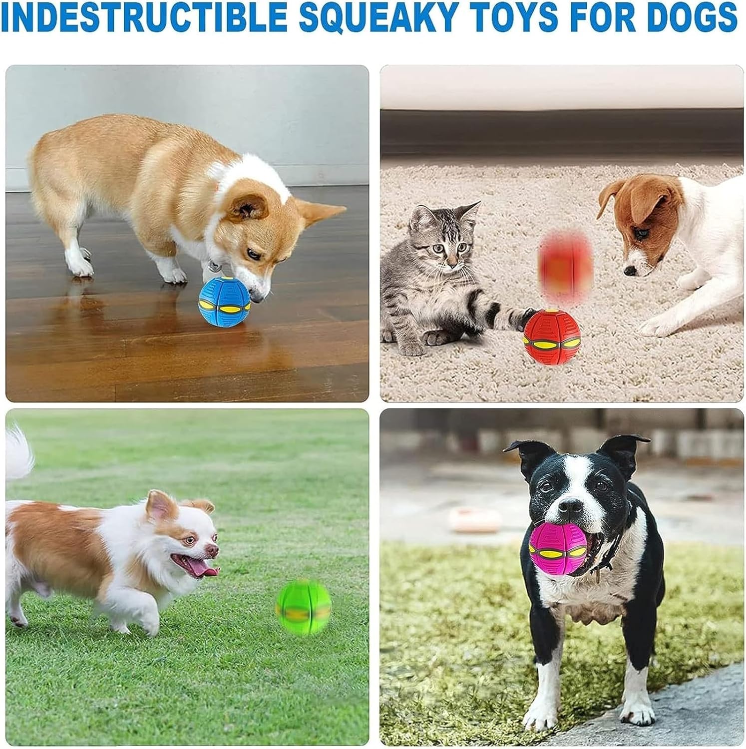 ElEfocus Juguetes para mascotas, pelota de frisbee para perro, juguetes para perros frisbee interactivos, juguetes para mascotas, pelotas de frisbee