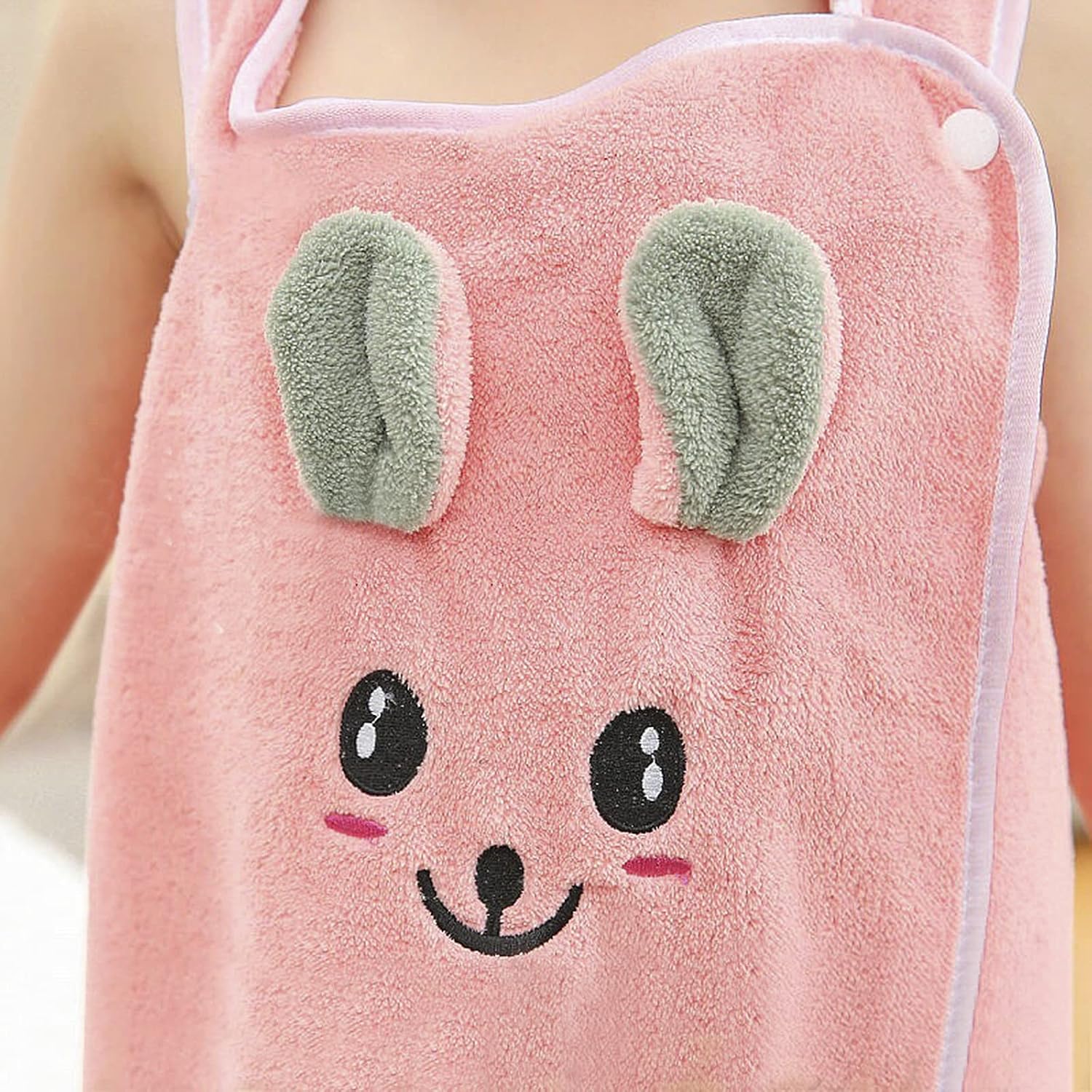 Toalla de baño suave para niñas con conejo de cartón, toalla de playa absorbente de agua para niños, bata de baño, vestido de tubo de ducha