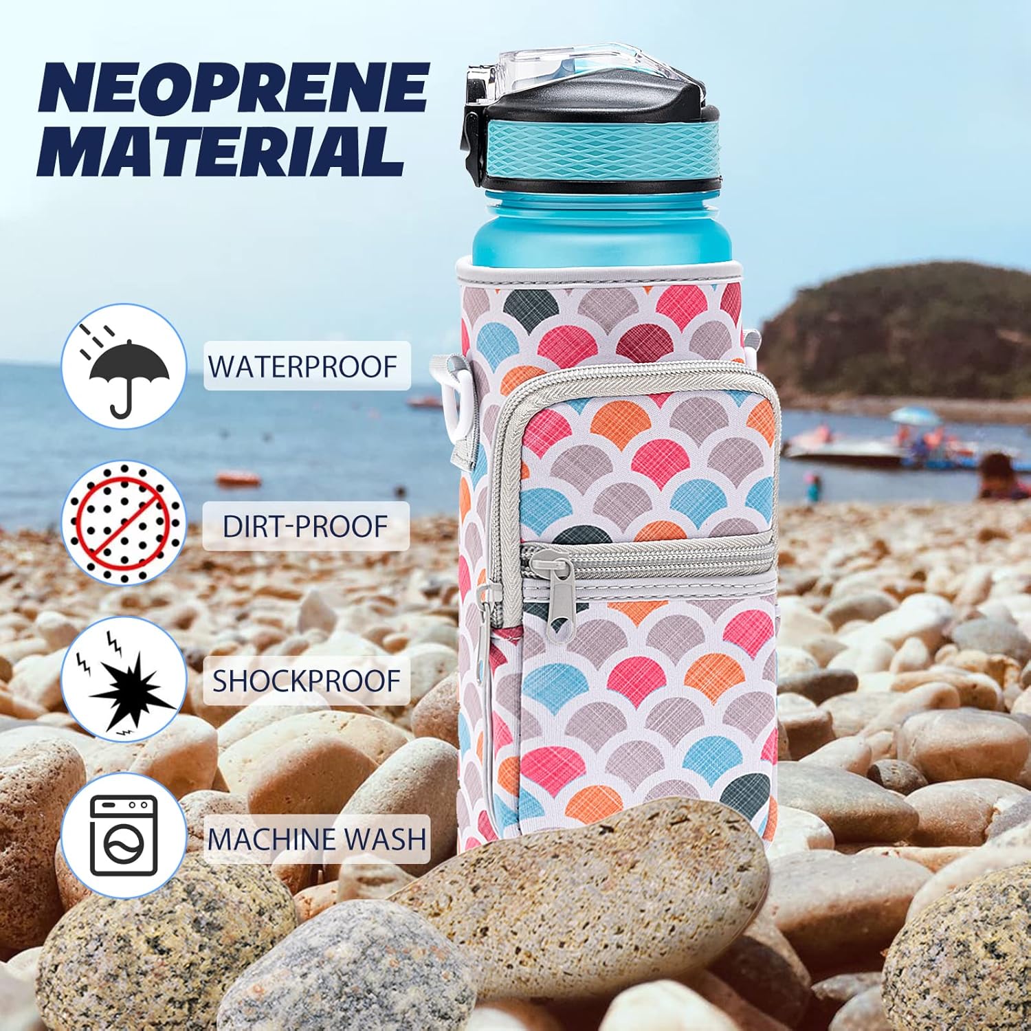 Portabotellas de agua, soporte para botella de agua para caminar, senderismo, bolsa cruzada aislada con asa ajustable y correa de hombro para