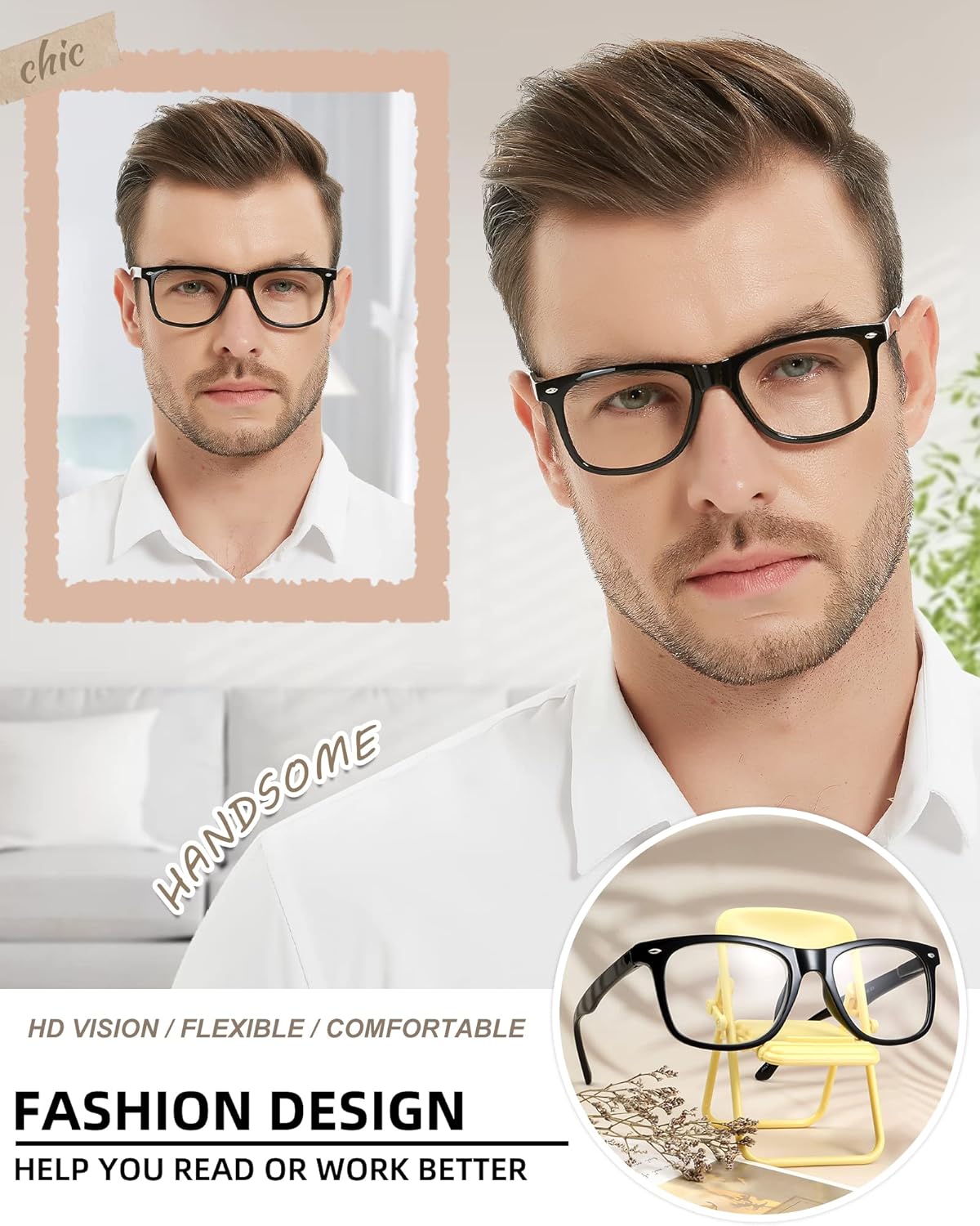 MARE AZZURO Anteojos de lectura grandes para hombres retro cuadrados lectores 1.0 1.25 1.5 1.75 2.0 2.25 2.5 2.75 3.0 3.5 4.0