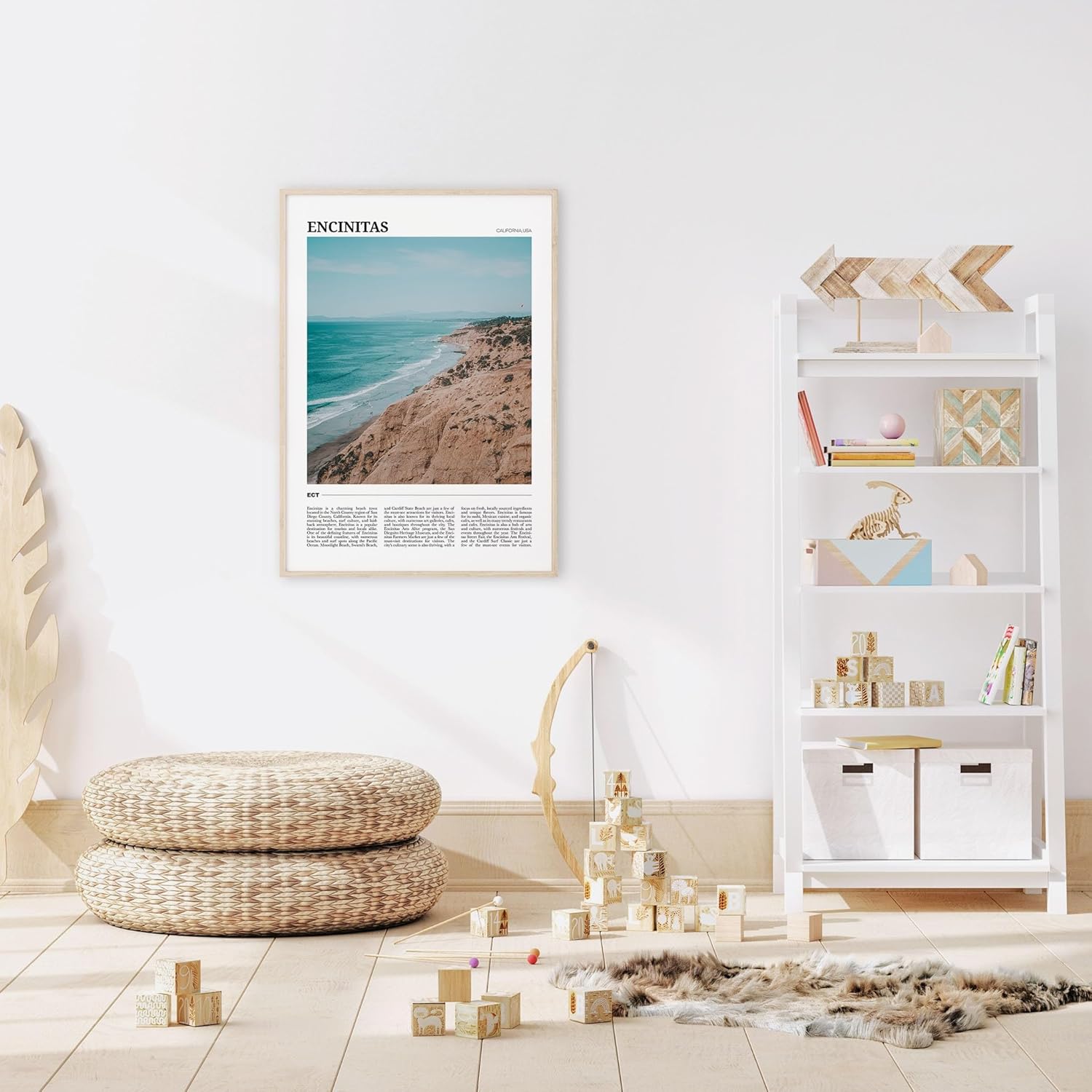Póster de viaje de Encinitas, arte de pared de Encinitas, impresión de póster de Encinitas, foto de Encinitas, decoración de Encinitas, California,