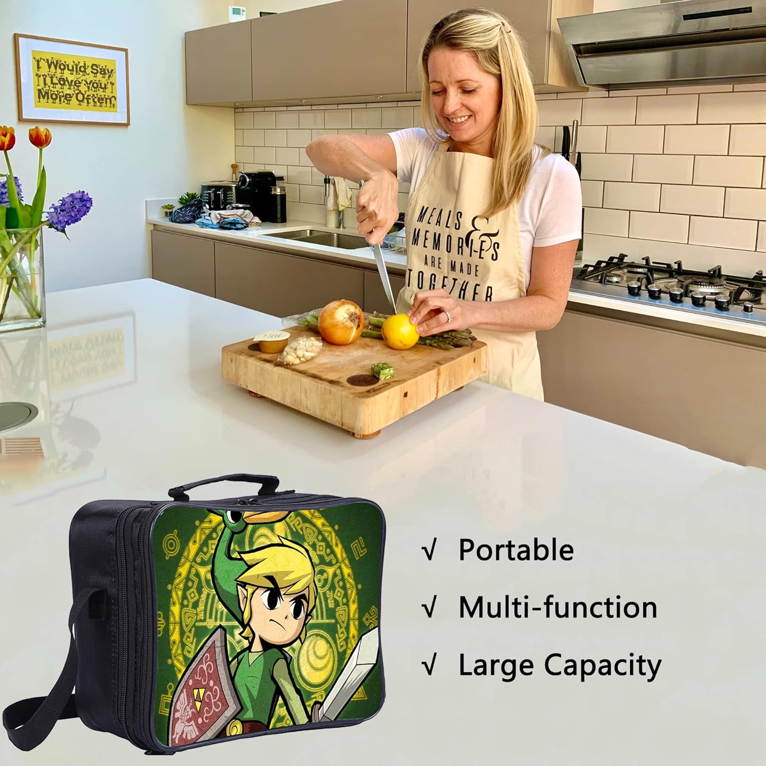 Qushy Fiambrera para adultos, bolsa de almuerzo unisex para adultos