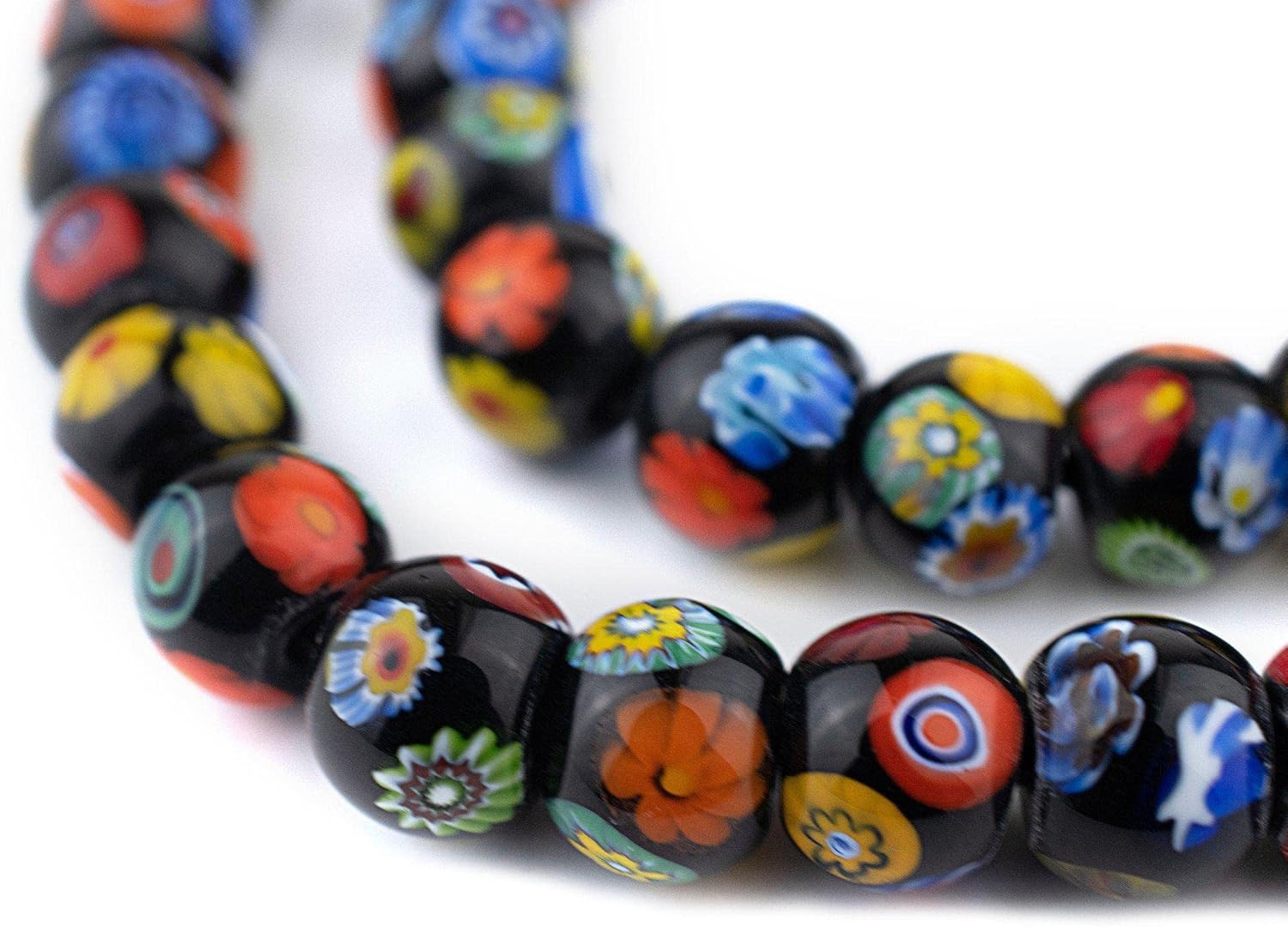 TheBeadChest – Cuentas redondas Millefiori prémium (0.394 in)