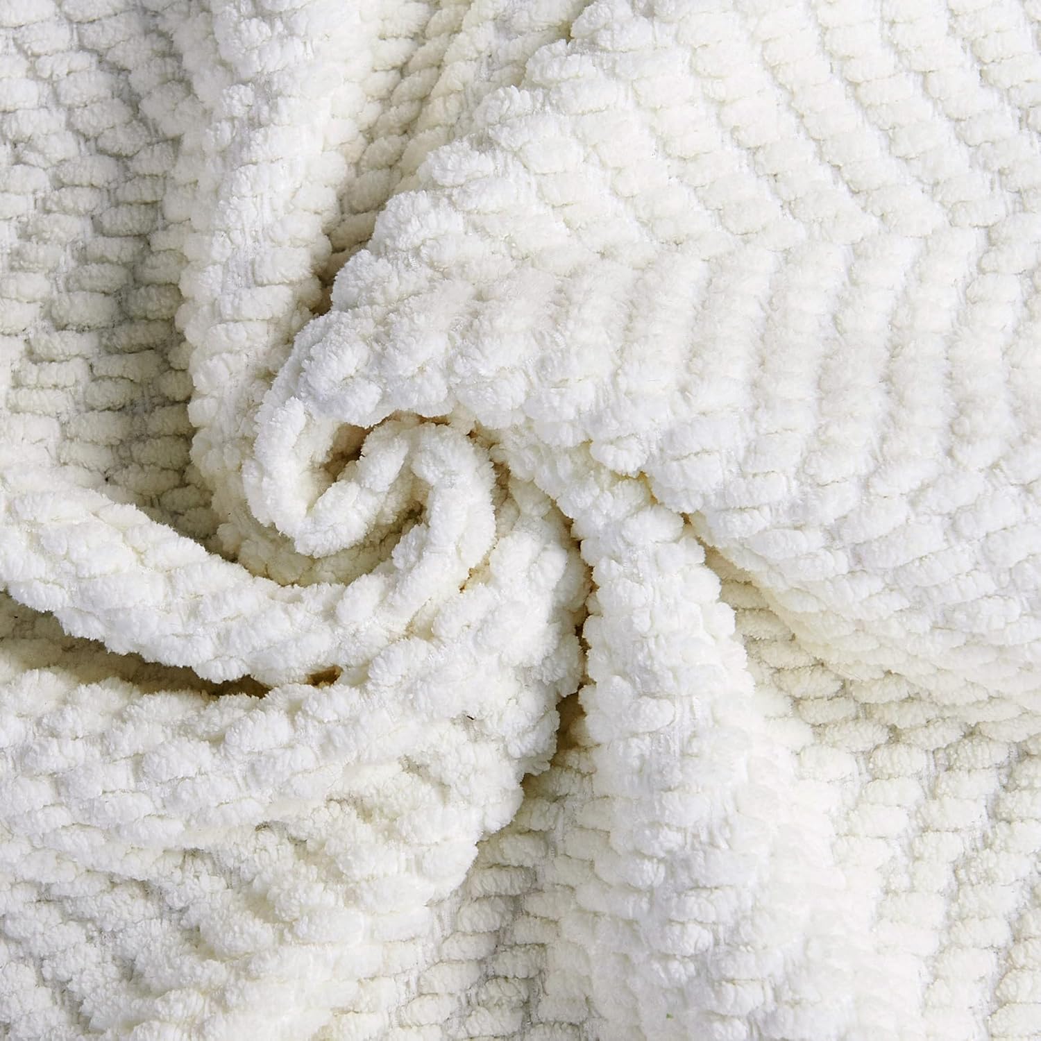 Manta de punto suave con textura para sofá, manta de tweed crema con borlas de flecos para decoración del hogar, cama, sofá, silla, 50 x 60