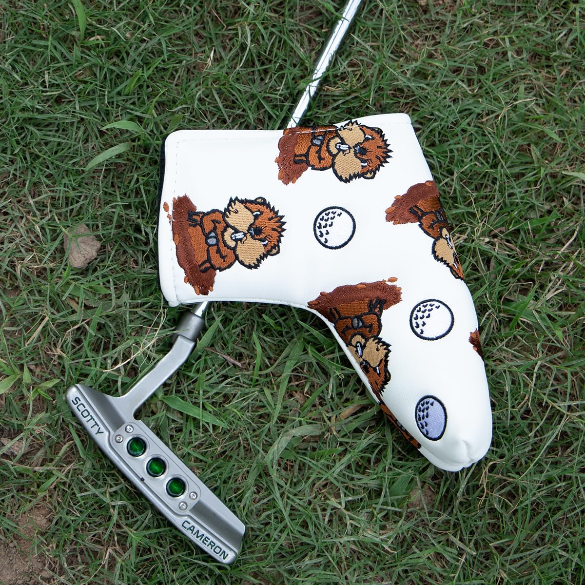 Barudan Golf Funda magnética para cabeza de putter, cubierta de putter, cubierta de golfo, regalo para esposo o papá, niños (blanco)
