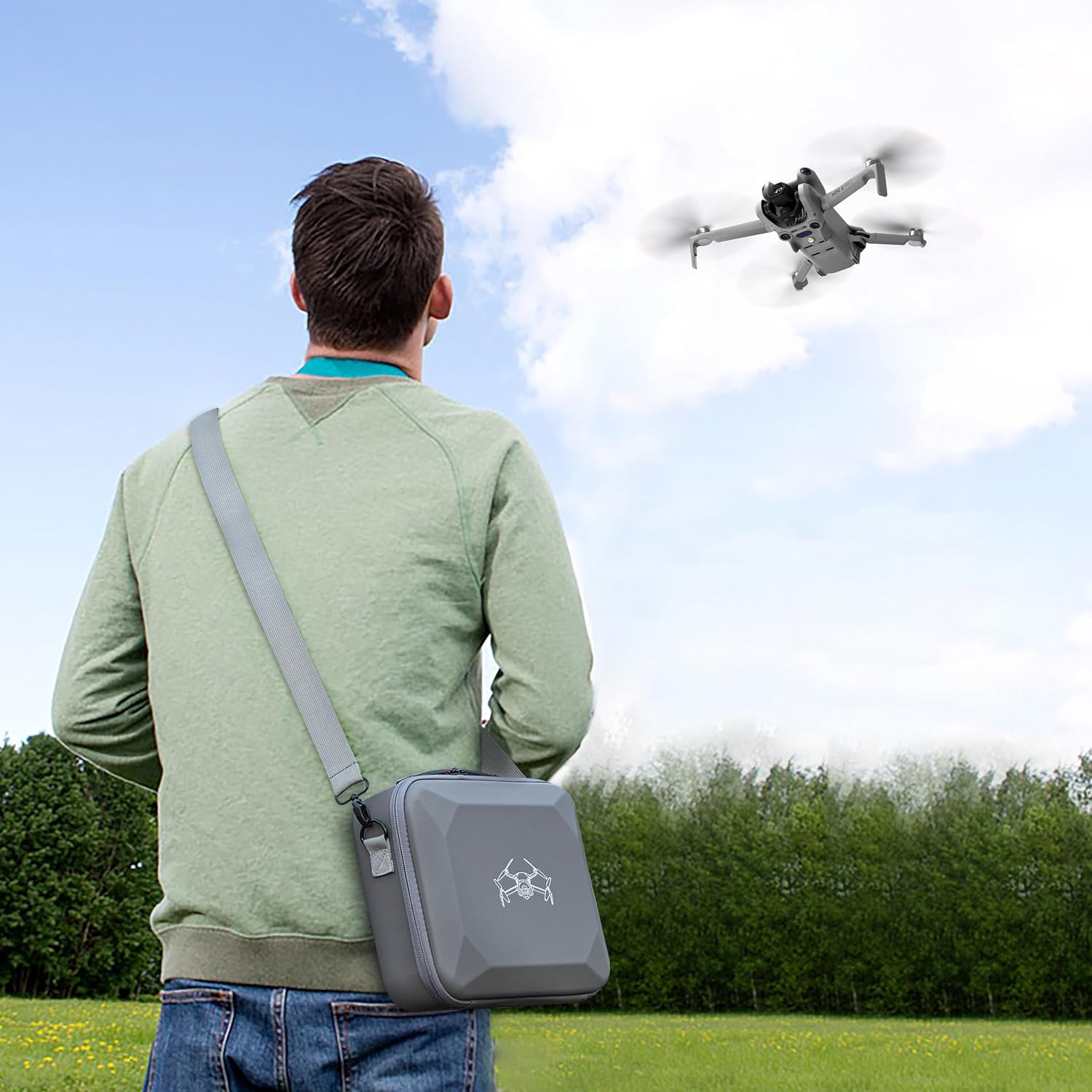 Tomat Mini 4 Pro Caso, bolsa de hombro portátil de piel sintética para DJI Mini 4 Pro Fly More Combo Accesorios (RC 2 Controlador) Compatible con