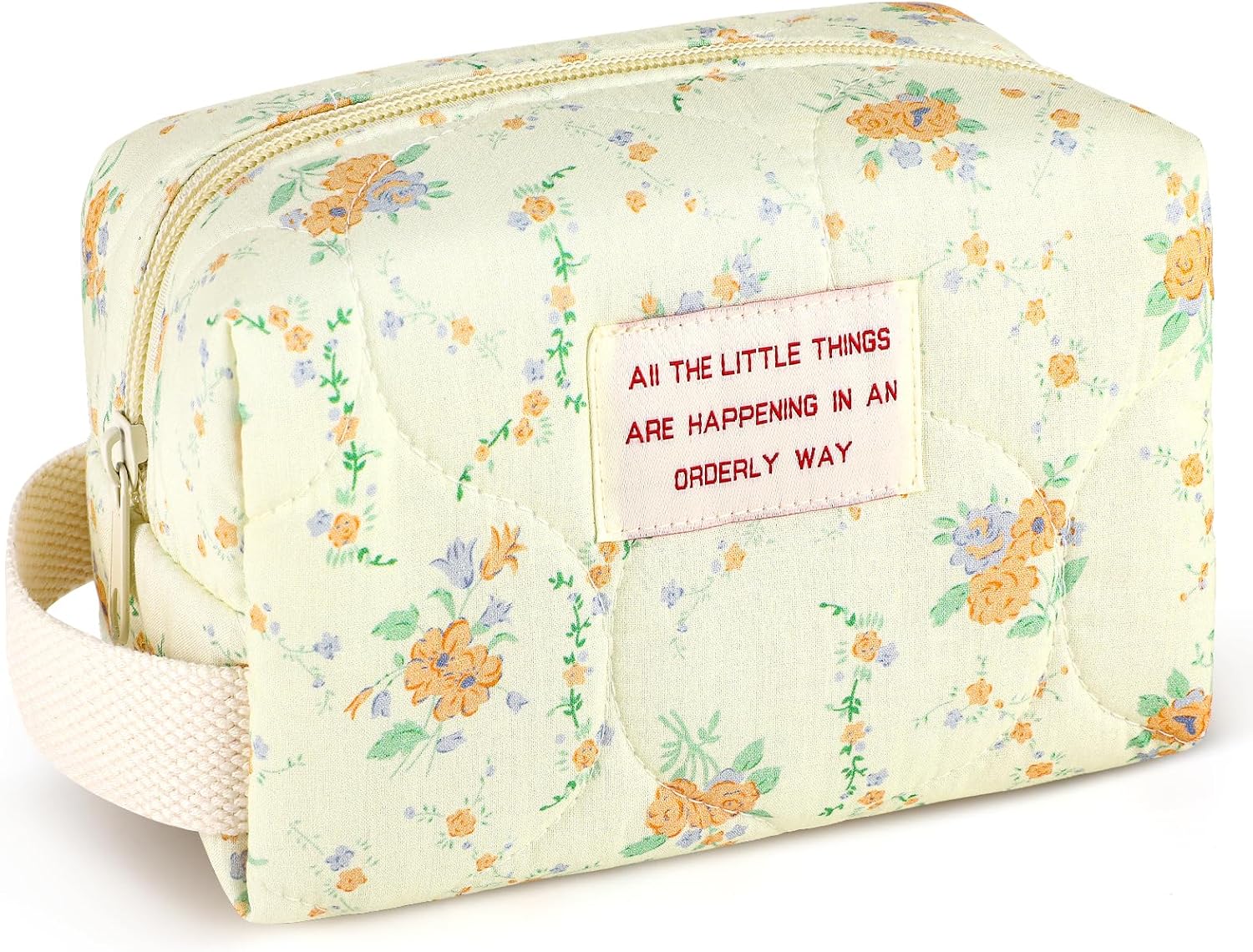 YESMET Bolsa de maquillaje de algodón, D, Floral