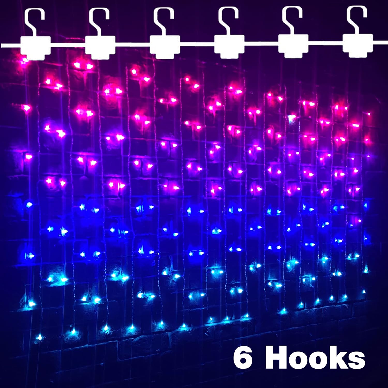 Bolylight Luces de cortina para dormitorio con 8 modos de destello, decoración de habitación de niñas, tira de luces degradadas, luces de pared