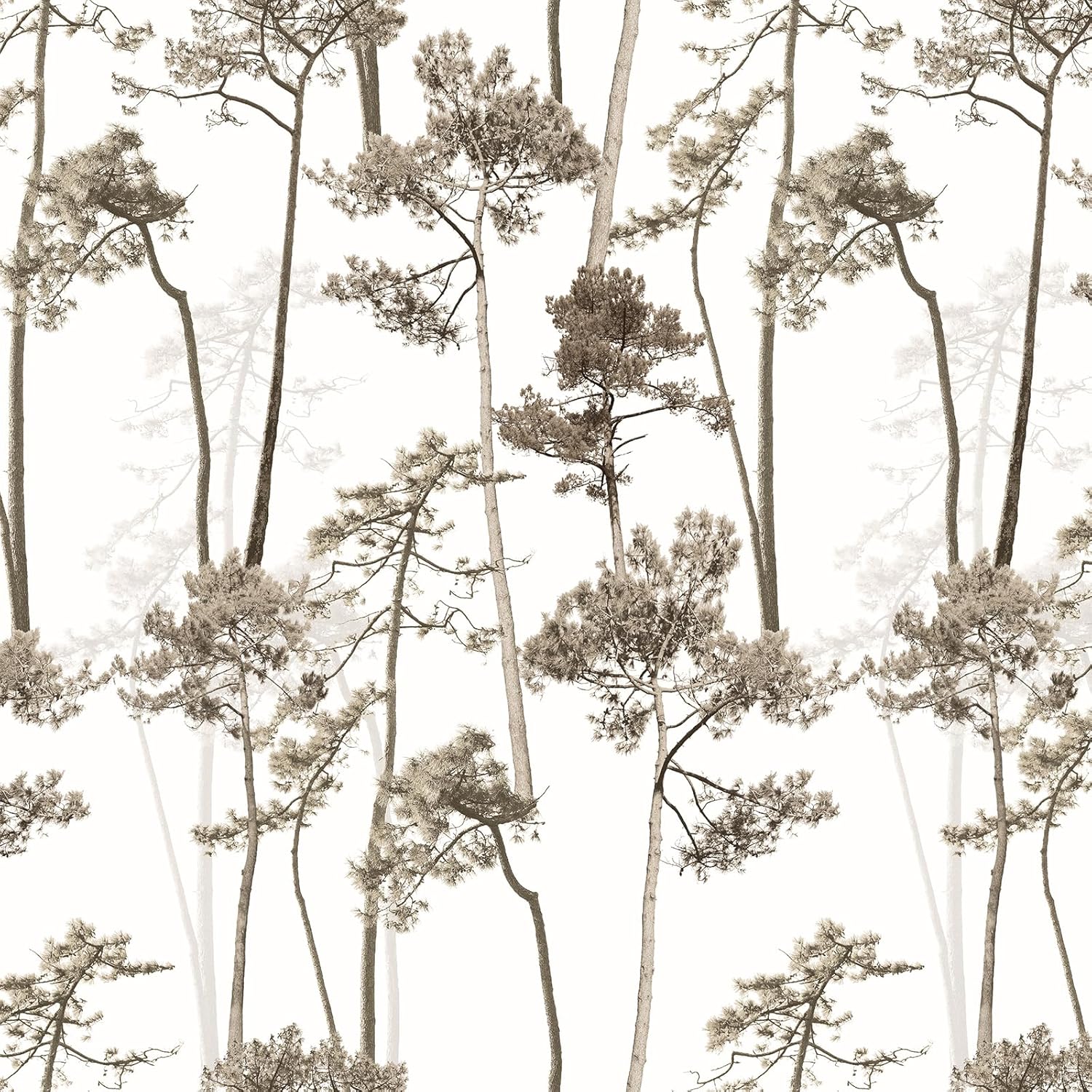 JiffDiff Papel tapiz autoadhesivo con diseño de árbol, bosque, moderno, papel tapiz autoadhesivo con selva, papel de contacto vintage extraíble para