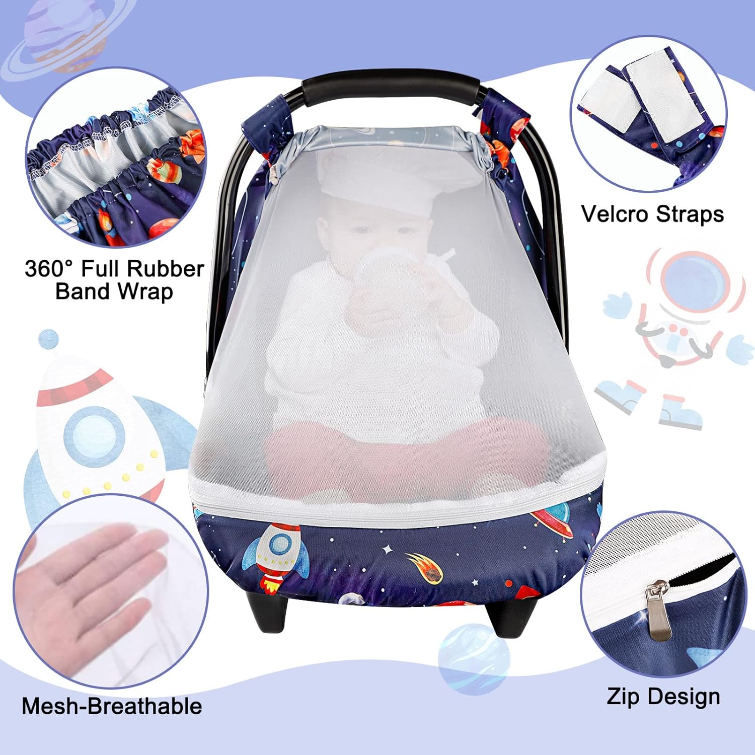 Soporte de cuerpo de cabeza de asiento de coche para bebé, Funda de asiento de coche para niño, Inserto de asiento de coche infantil, Cozy Sun &