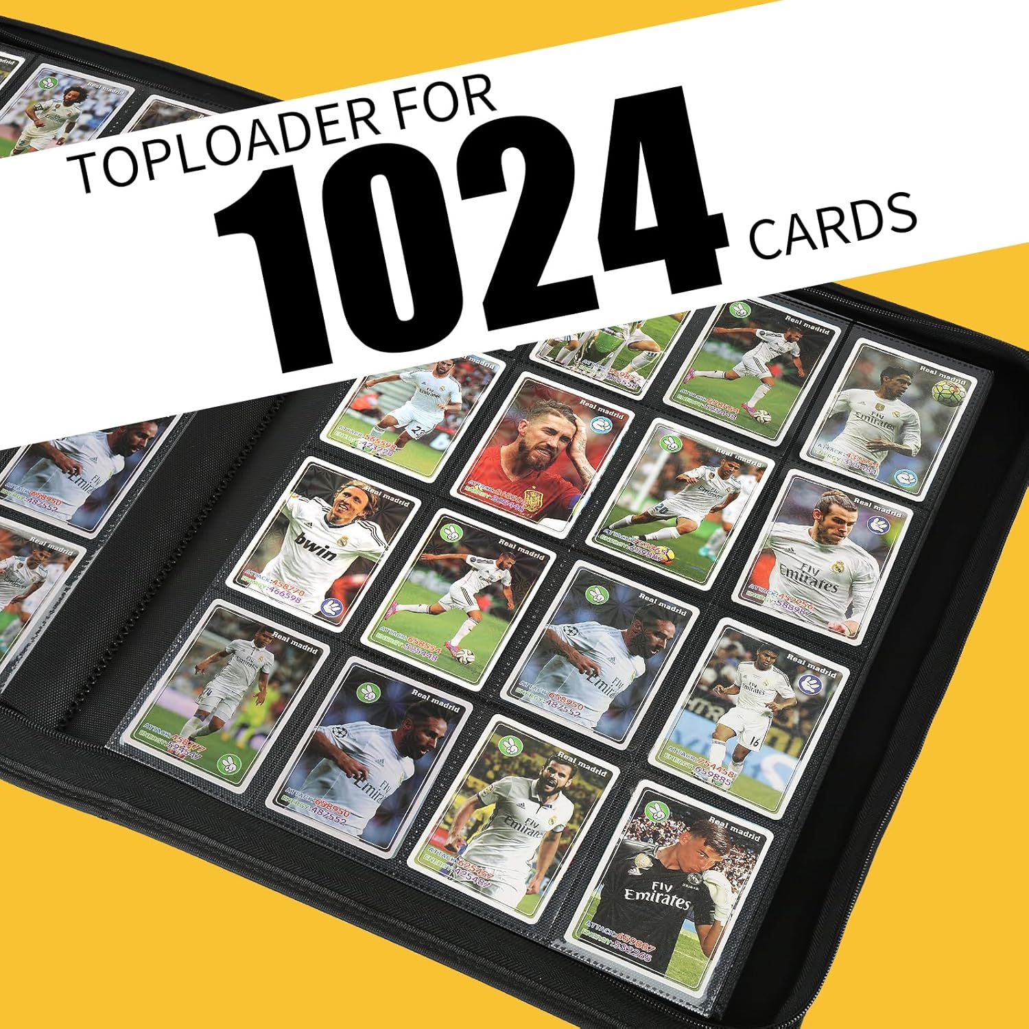 Carpeta de tarjetas coleccionables de 16 bolsillos, carpeta de tarjetas con cubierta de poliuretano para más de 1000 tarjetas, carpetas de alta