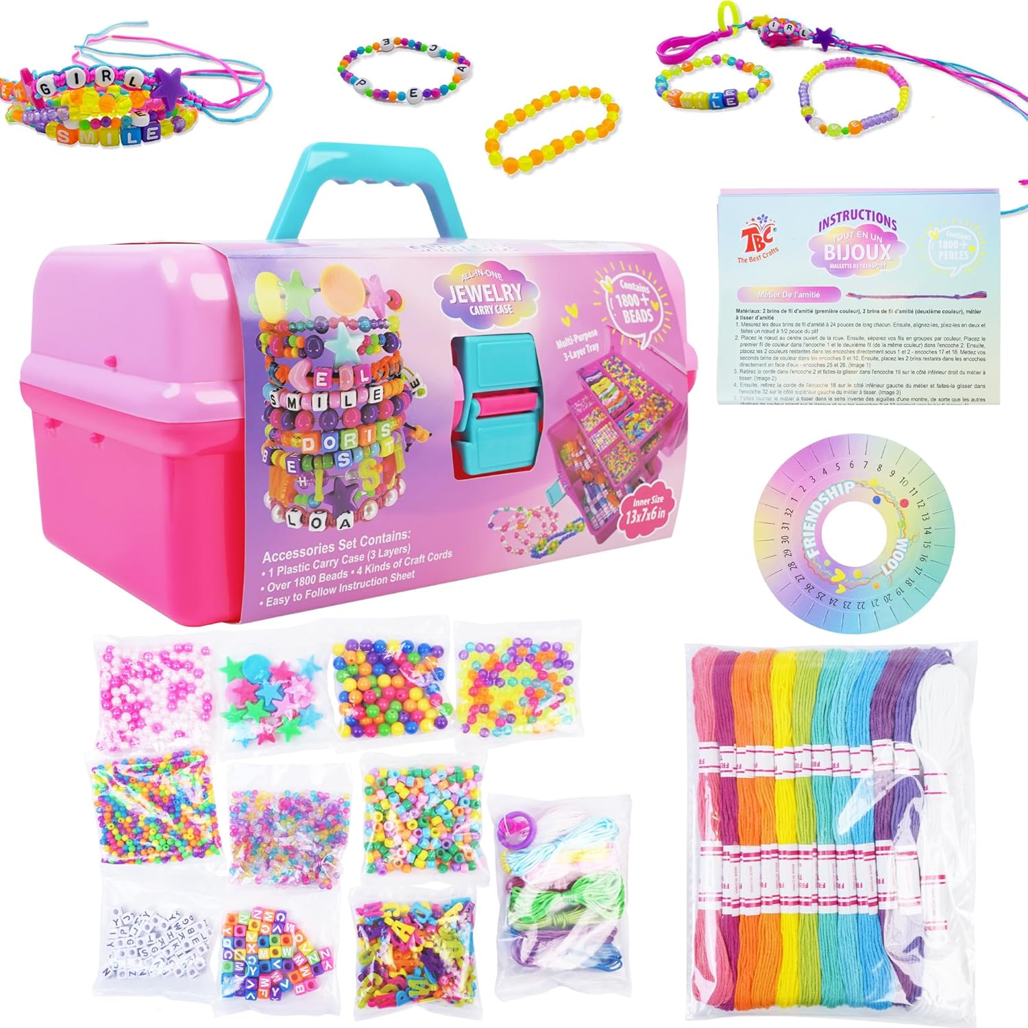 TBC The Best Crafts Kit de fabricación de joyas de bricolaje, juguetes creativos de arte y manualidades para niños de 3 años en adelante