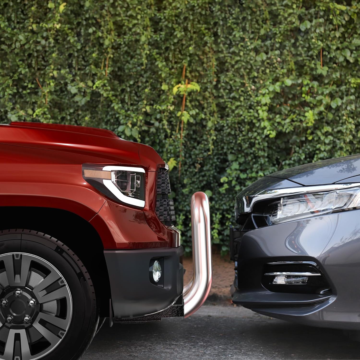 YITAMOTOR Bull Bar compatible con Toyota Tacoma 2016-2023 (excluye los modelos TRD), protector de cepillo de tubo de 3 pulgadas, barra de empuje de