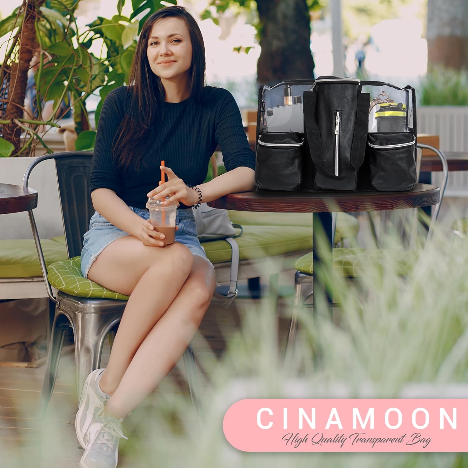 Bolsa de maquillaje transparente extragrande para mujer, bolsas de aseo impermeables para viajes, bolsa organizadora de cosméticos transparente con