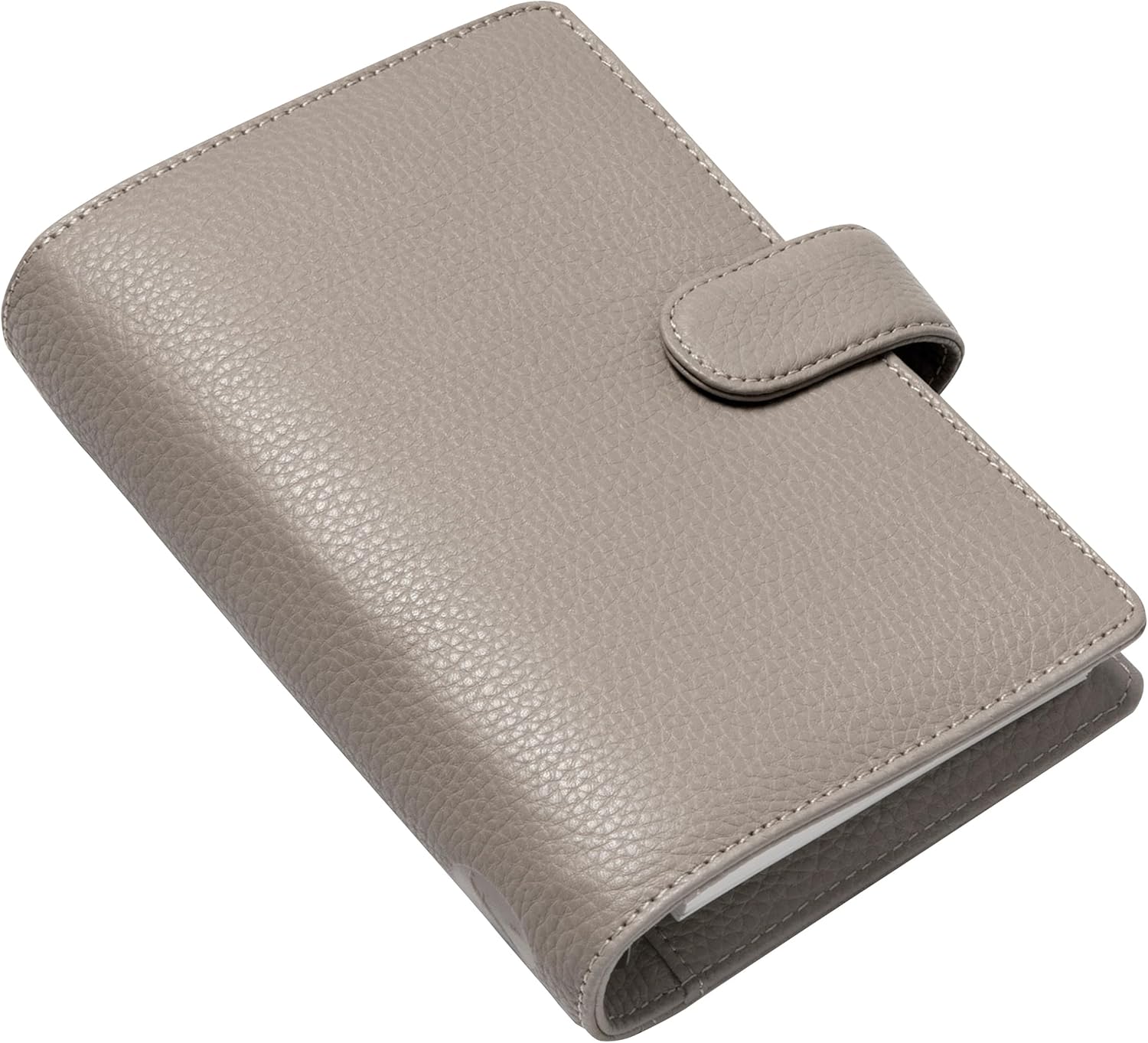 Filofax Norfolk – Organizador de tamaño personal, color gris pardo, piel suave de grano completo, seis anillos, con calendario semanal para ver cada
