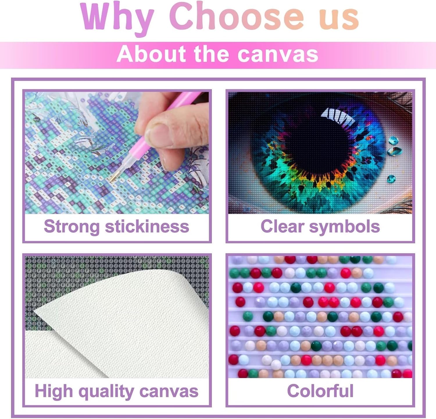 CoHraeu Kits de pintura de diamantes 5D para adultos, diseño de mariposas de taladro completo, arte de diamantes de cristal para ojos grandes, kits