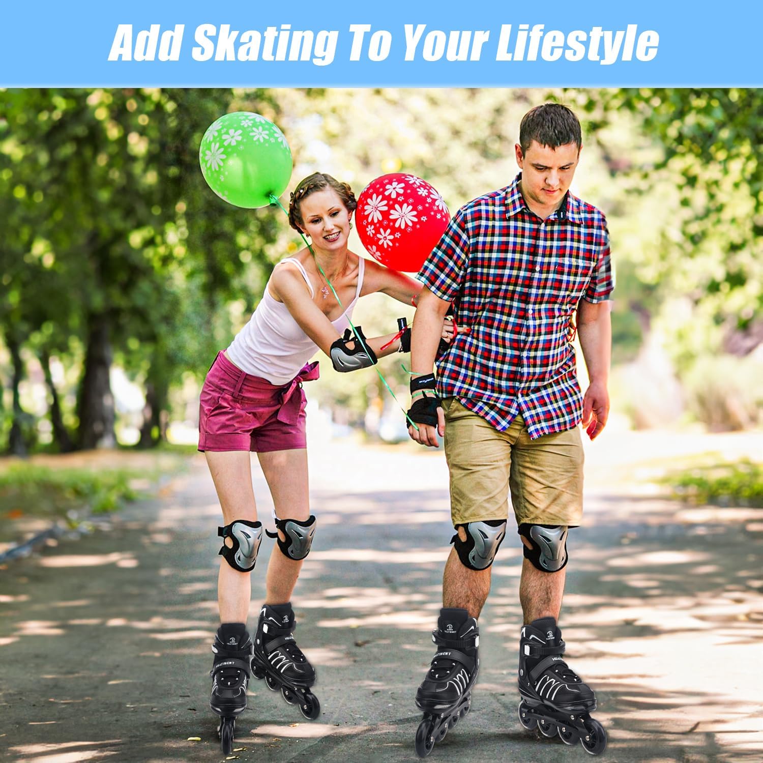 Patines en línea ajustables para mujeres y hombres, patines para adultos, mujeres y hombres con ruedas grandes, patines para mujer para jóvenes,
