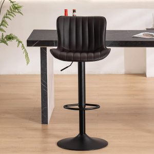 YOUNUOKE Taburetes de bar de altura de mostrador para isla de cocina de 24 pulgadas, taburetes de bar modernos marrones con taburetes giratorios YOUNUOKE Taburetes de bar de altura de mostrador para isla de cocina de 24 pulgadas, taburetes de bar modernos marrones con taburetes giratorios