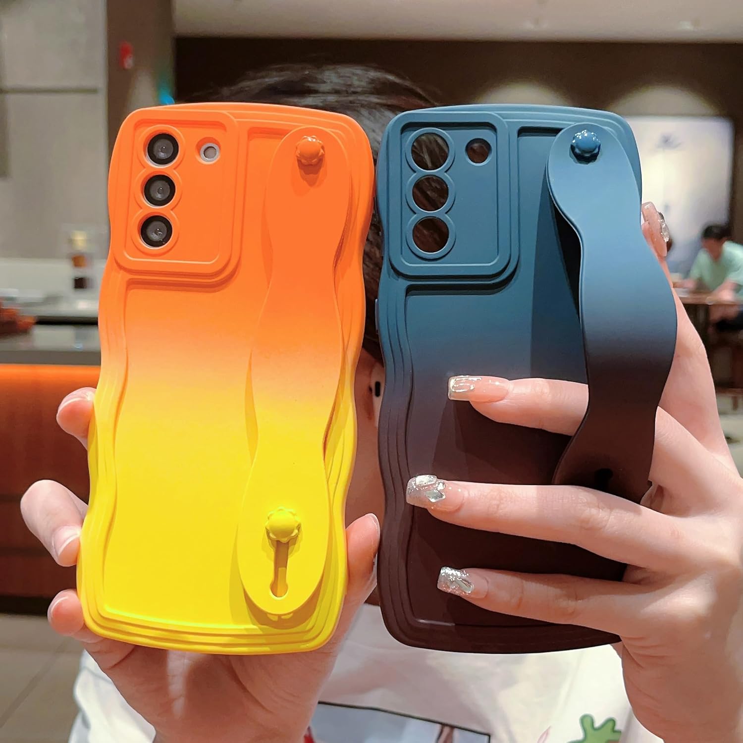 Funda compatible con Samsung Galaxy S21 FE 5G de 6.4 pulgadas para mujeres y hombres, bonita funda de teléfono S21 FE con correa, soporte de