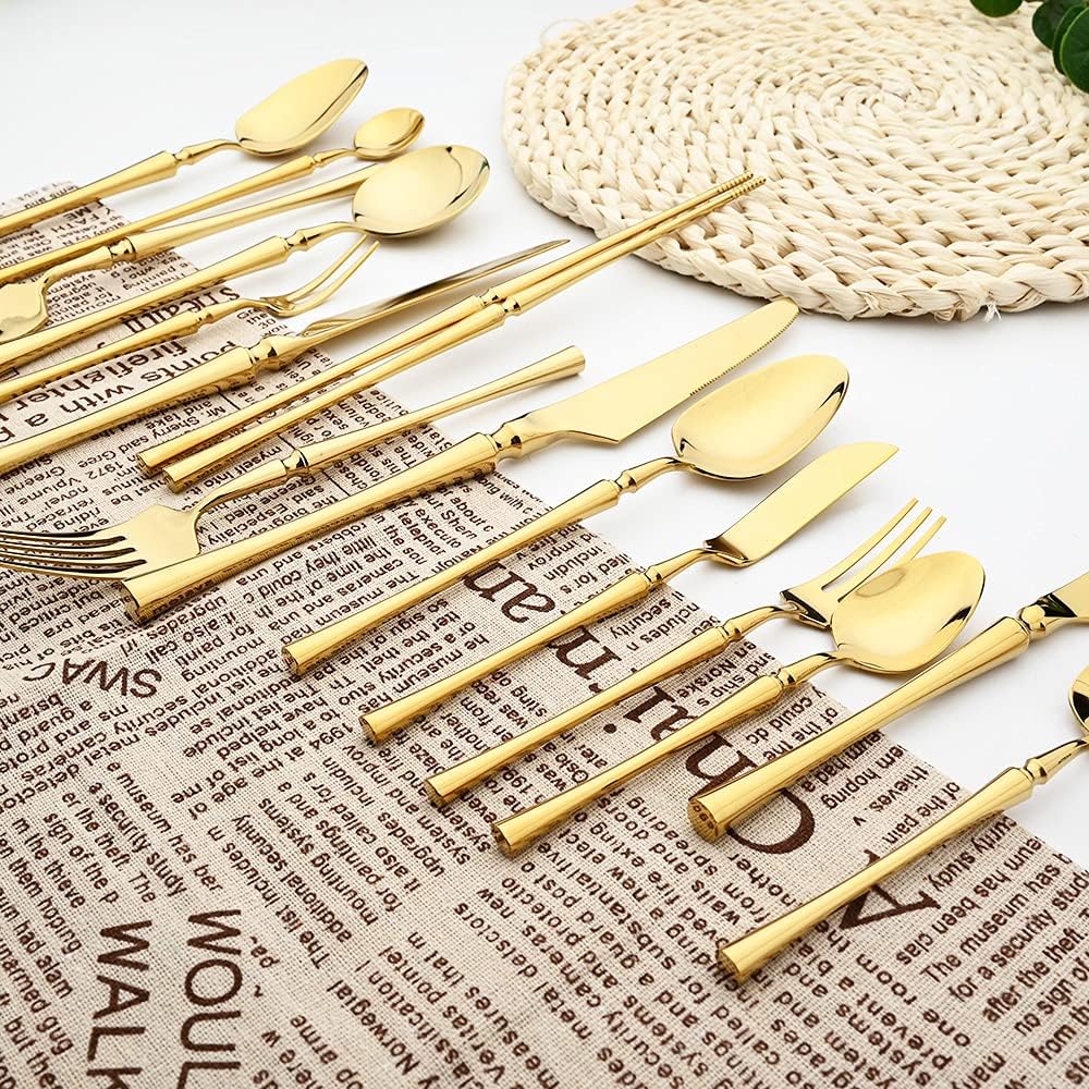 Cucharas de café doradas, 4 piezas de 6.89 pulgadas, cucharas de té de acero inoxidable con chapado en oro de titanio, cucharas de servicio pulidas