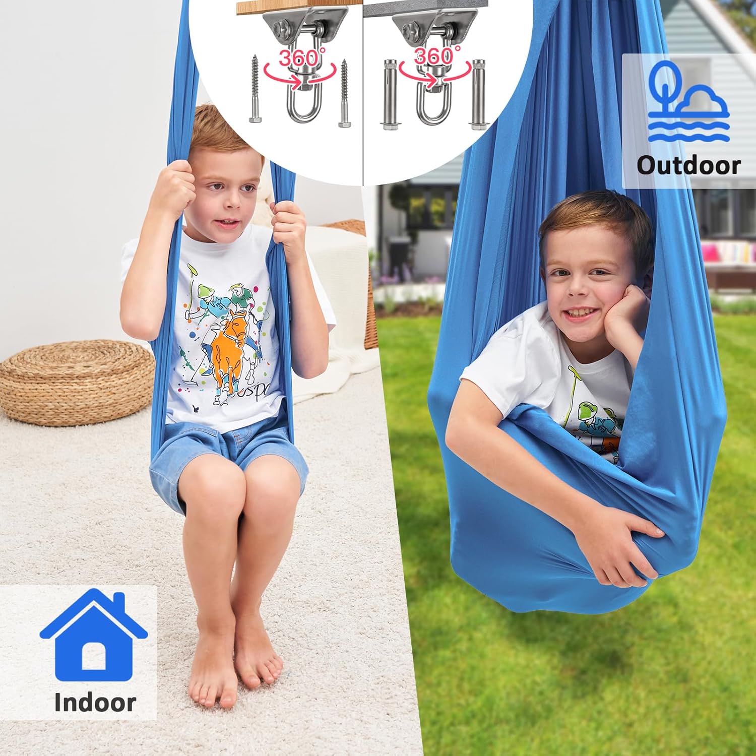 Columpio sensorial, columpio de terapia para niños con necesidades especiales (herramientas incluidas), columpio de hamaca, ayuda para TDAH,