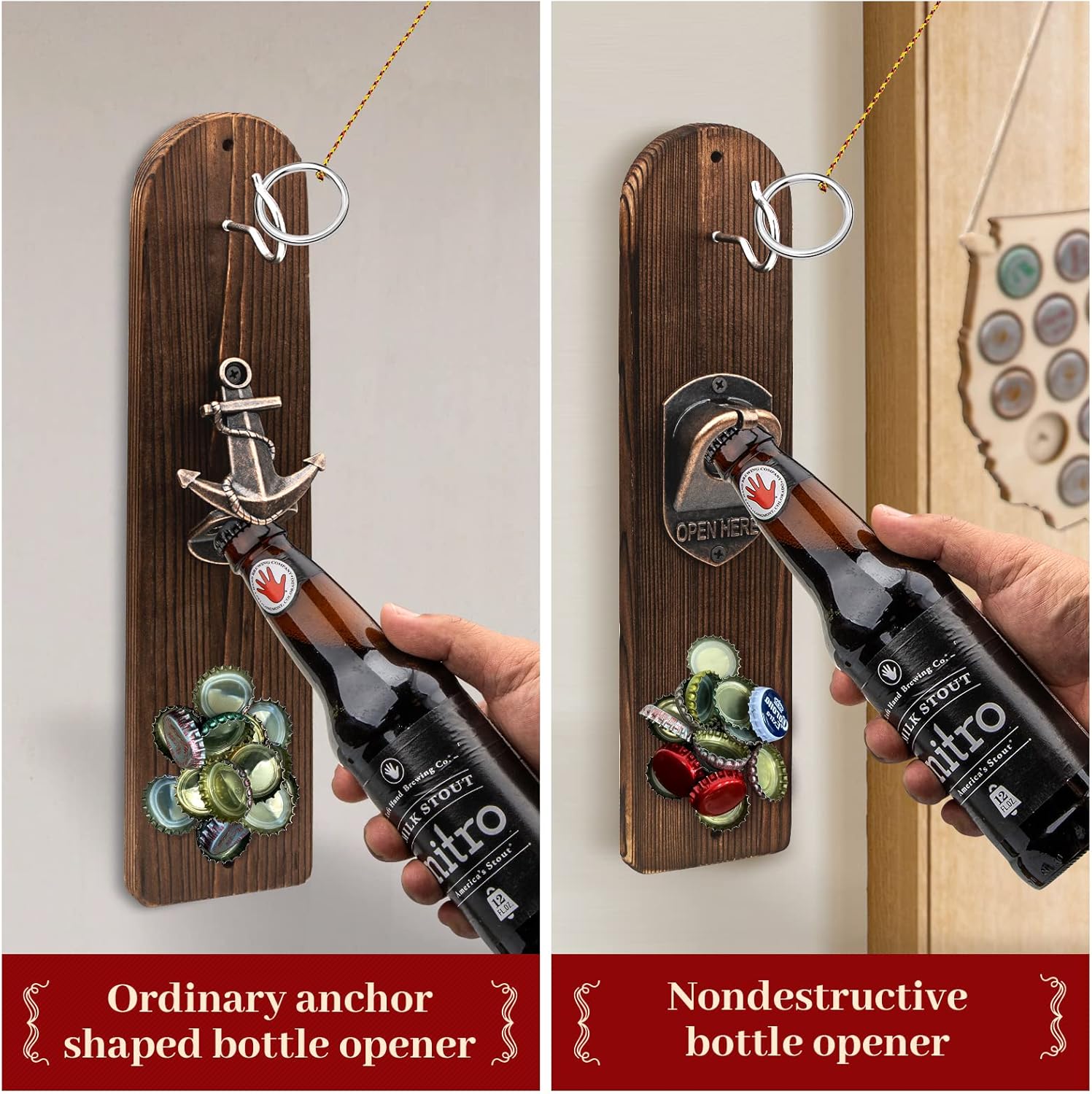 Juego de gancho y anillo, juego de lanzamiento de anillos para adultos, juego de gancho y anillo Tiki con abridor de botellas, juego de anillos de
