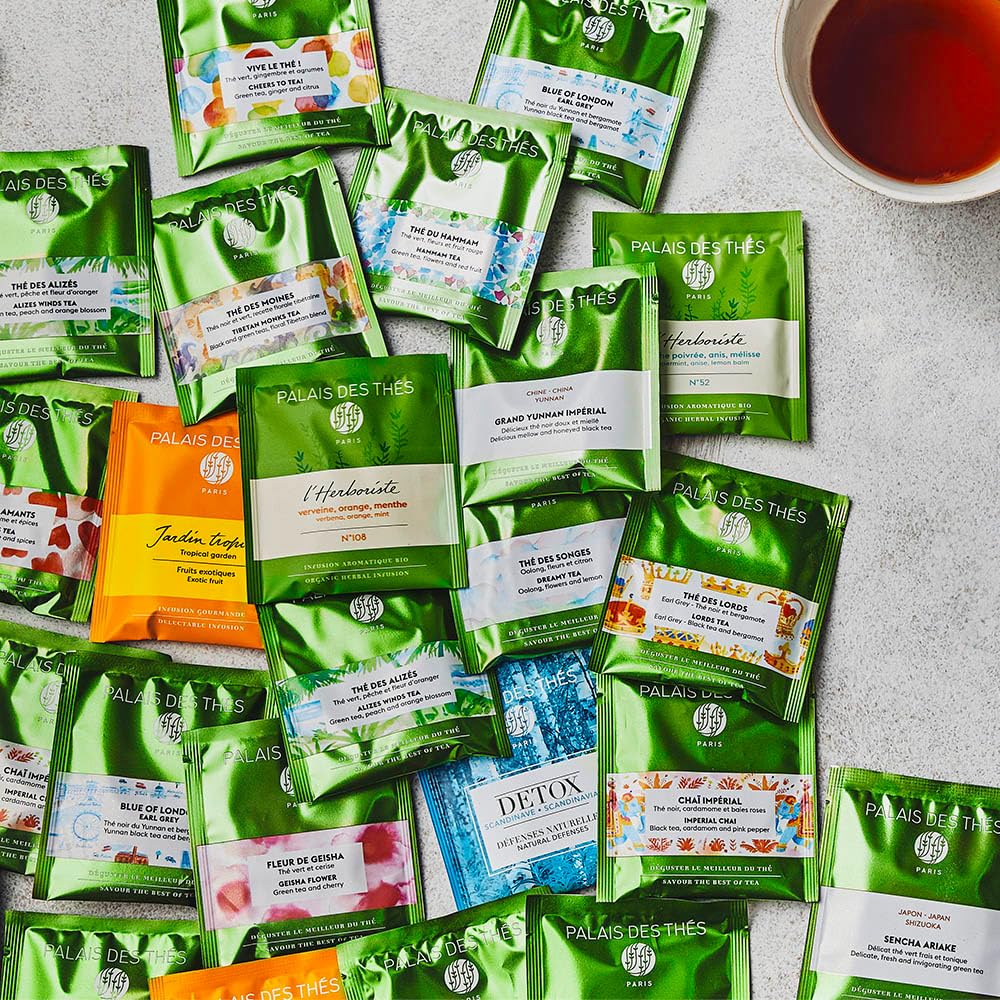 Palais des Thés – L’Herboriste N52 orgánico – Té de hierbas gourmet premium con anís, menta y bálsamo de limón – Caja de 20 bolsas de té de algodón