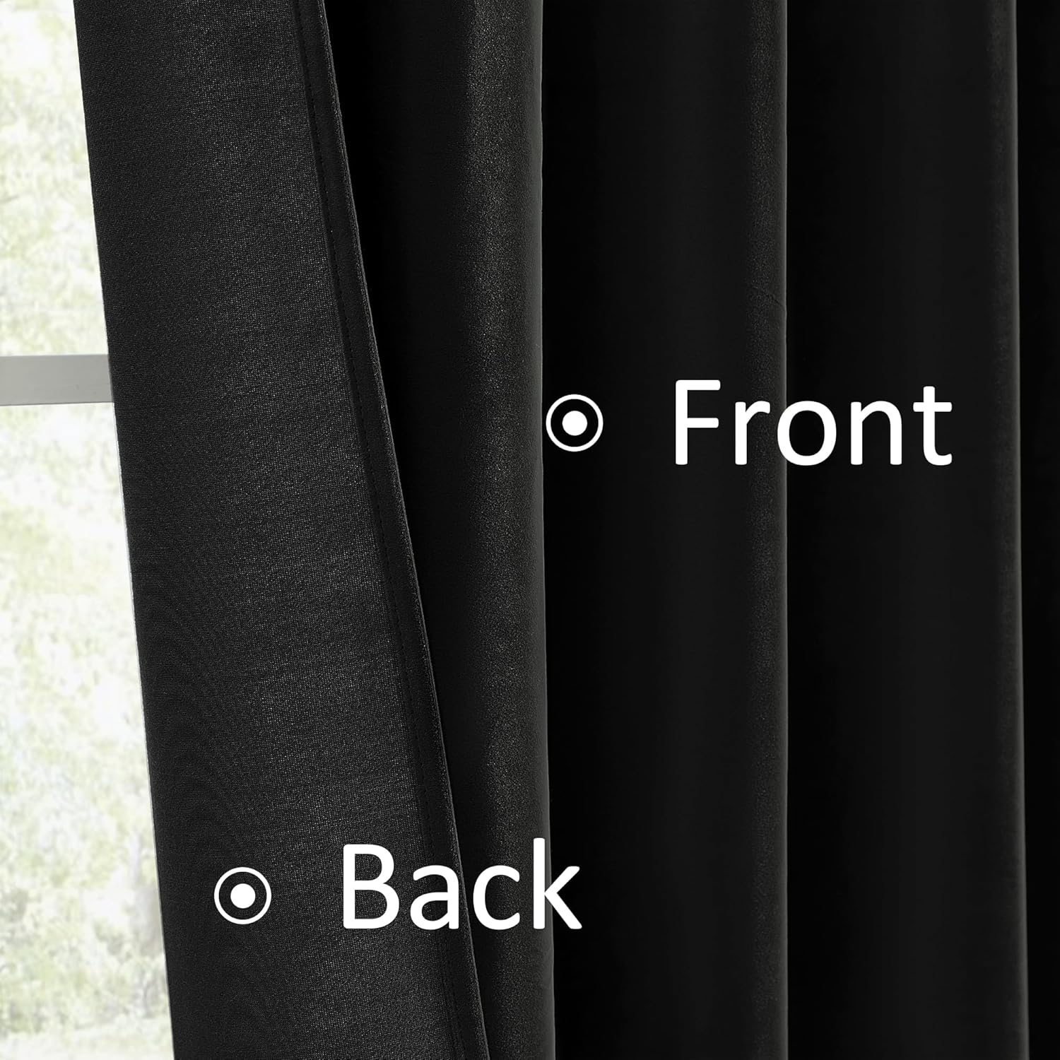 MUMFAS Cortinas opacas de terciopelo de 90 pulgadas para dormitorio, oficina, bolsillo trasero con pestaña trasera, bloqueo de calor, cortinas para