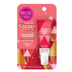 eos Regalo de mantequilla labial navideña Super bálsamo de remolino de bastón de caramelo, humedad 24H, relleno de calcetines, 0.35 onzas líquidas eos Regalo de mantequilla labial navideña Super bálsamo de remolino de bastón de caramelo, humedad 24H, relleno de calcetines, 0.35 onzas líquidas