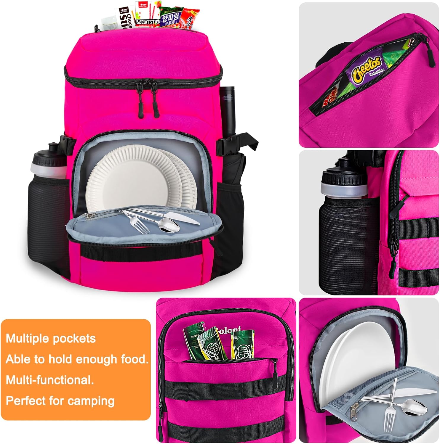 Mochila enfriadora con forro extraíble, a prueba de fugas, aislada, pequeña mochila de almuerzo para hombres, trabajo con abridor de botellas