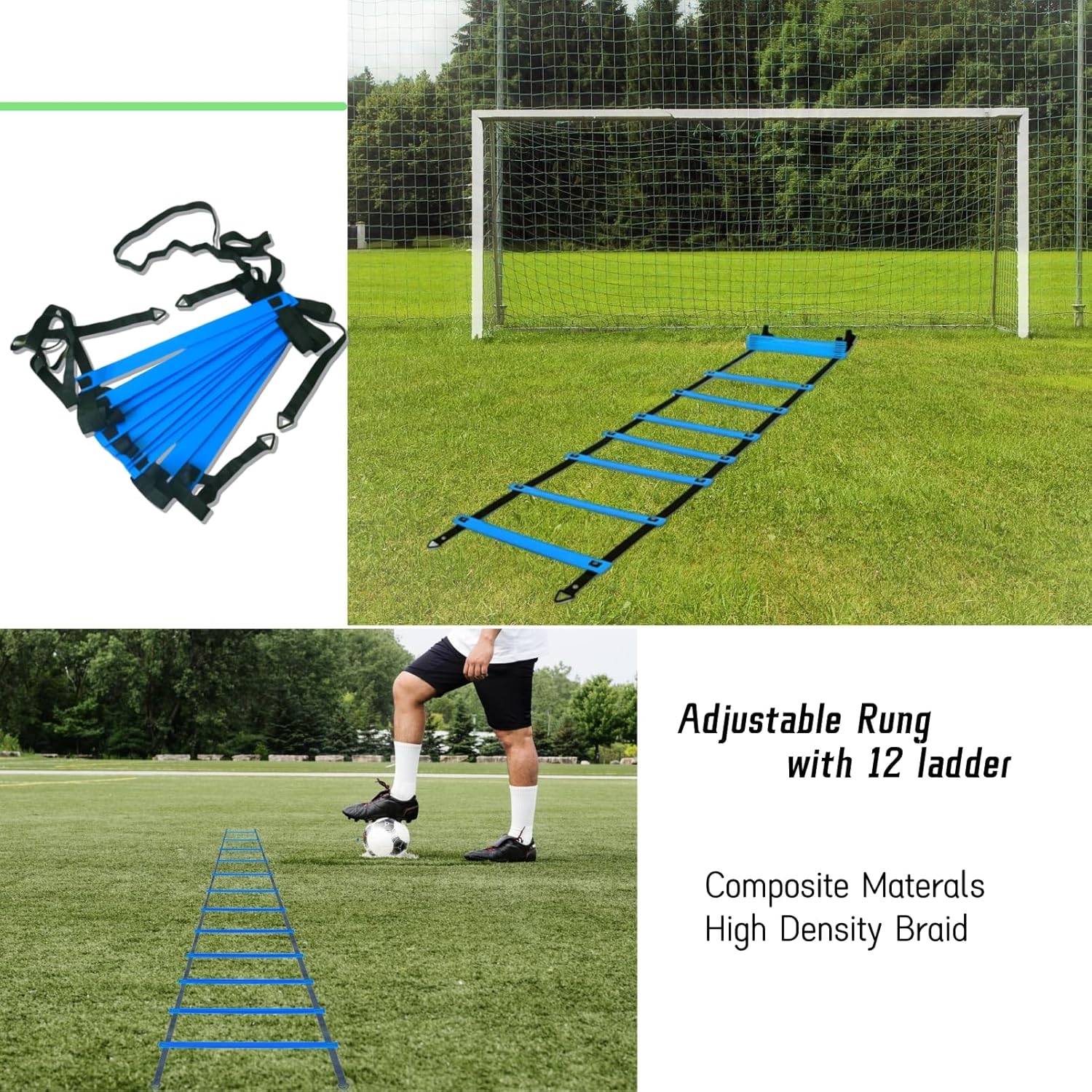 Agility Training Equipment, Kids Soccer Hurdles Agility Ladder Equipment Set Agility Training kit for Football, Soccer, Basketball Tennis,Speed