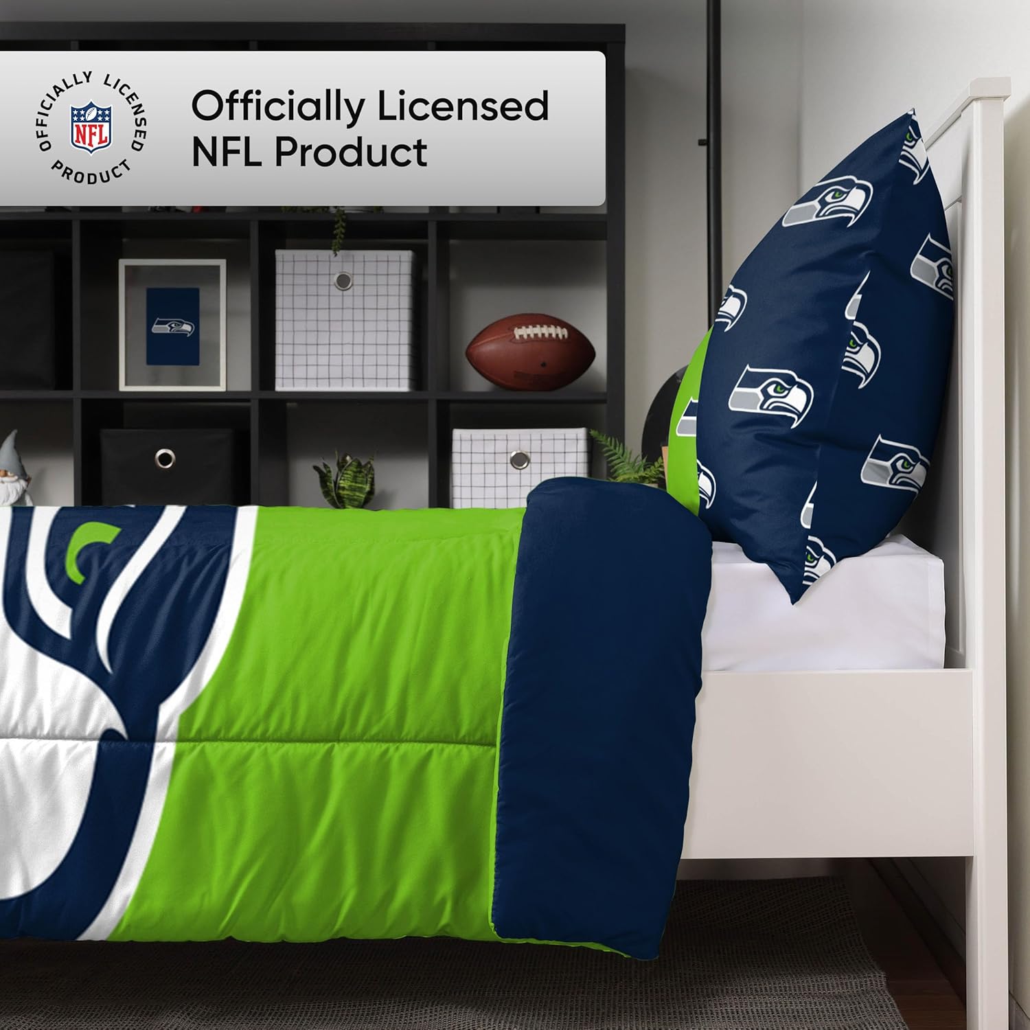 FOCO NFL – Juego de ropa de cama en una bolsa, con logotipo del equipo de la NFL, 3 piezas