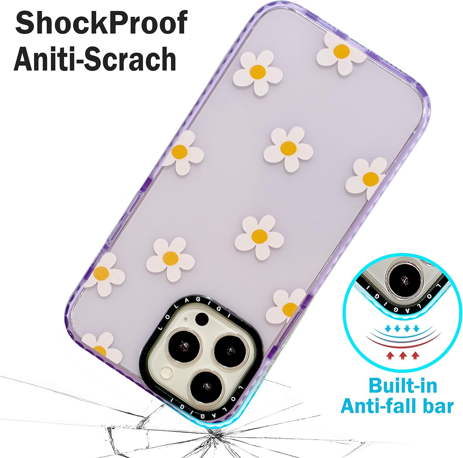 Funda para iPhone 14 Pro Max para mujer, diseño estético con estampado de margaritas y hamomila, patrón Kawaii femenino para niñas y adolescentes,