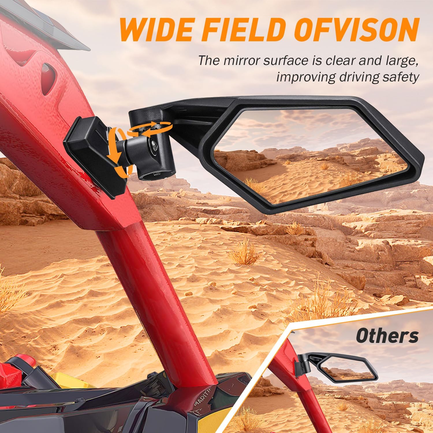 Maverick X3 – Espejos laterales ajustables de 360 grados, espejos laterales X3 compatibles con accesorios Can Am Maverick X3 2017 2018 2019 2020