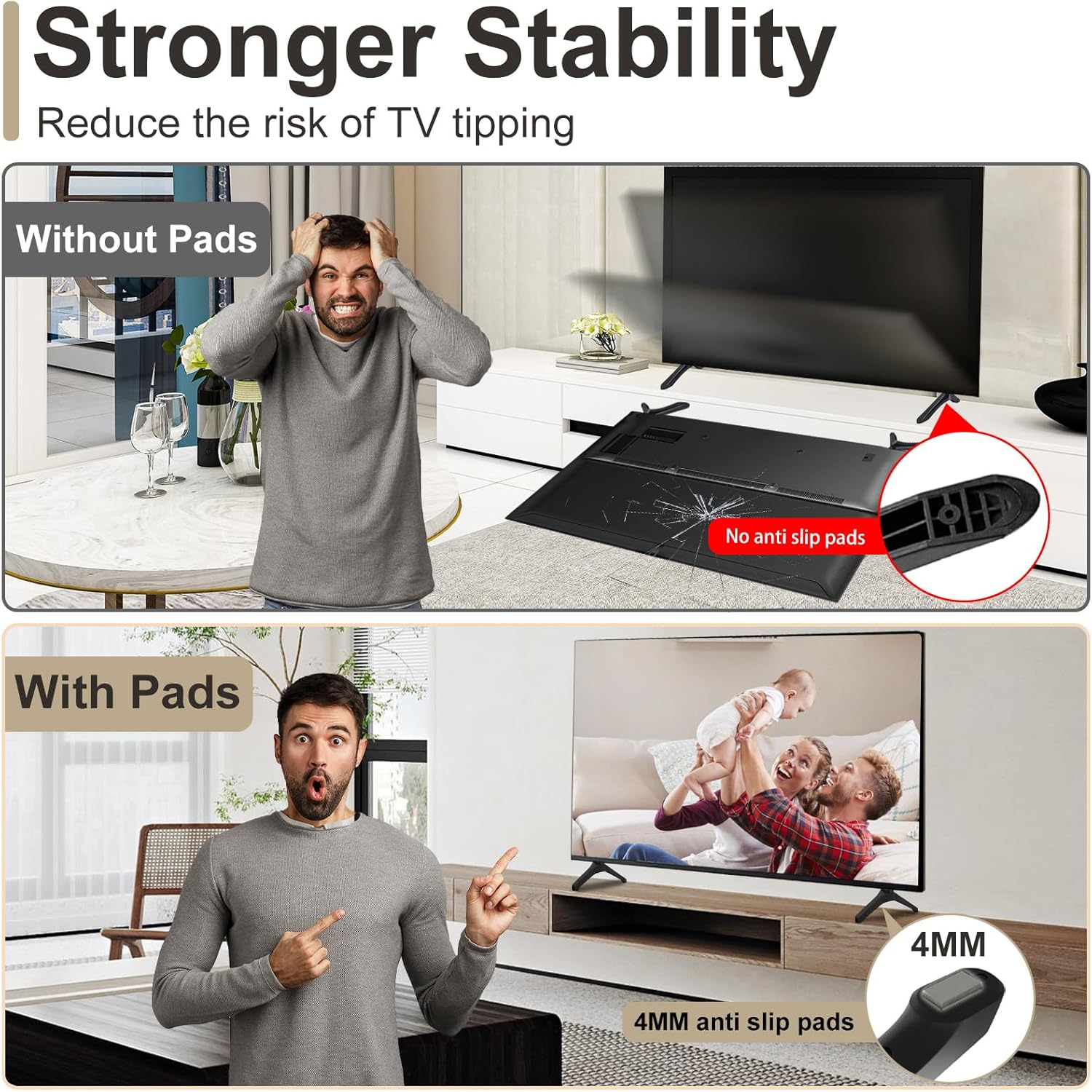 Soporte base de TV para patas de TV Samsung, repuesto para Samsung 50 55 58 pulgadas LED TV-UN50TU7000 UN55TU7000 UN58TU7000 UN58TU7000FXZA