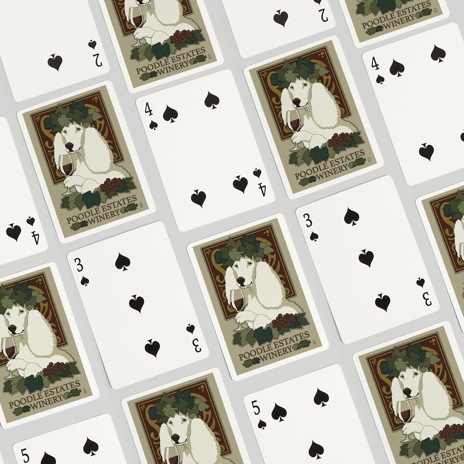 Lantern Press Caniche, anuncio retro de bodega (52 cartas de juego, baraja de cartas de tamaño póquer con comodines)