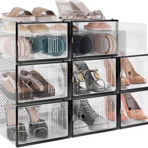 Organizador grande de zapatos, paquete de 8, tiene capacidad para hasta 12 pares de zapatero más grueso con divisores interiores extraíbles para Organizador grande de zapatos, paquete de 8, tiene capacidad para hasta 12 pares de zapatero más grueso con divisores interiores extraíbles para