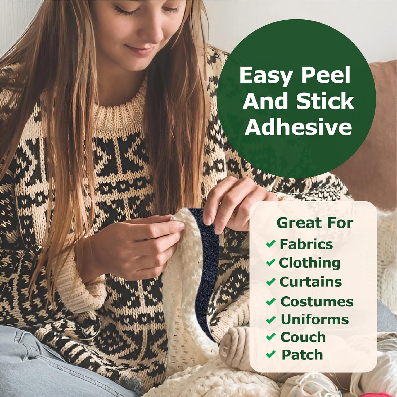 (1 x 4 pulgadas, 16 juegos) Tiras adhesivas para tela, ropa, ropa, ropa, sin coser para ropa, tiras finas de cinta de velcro con adhesivo para tela,