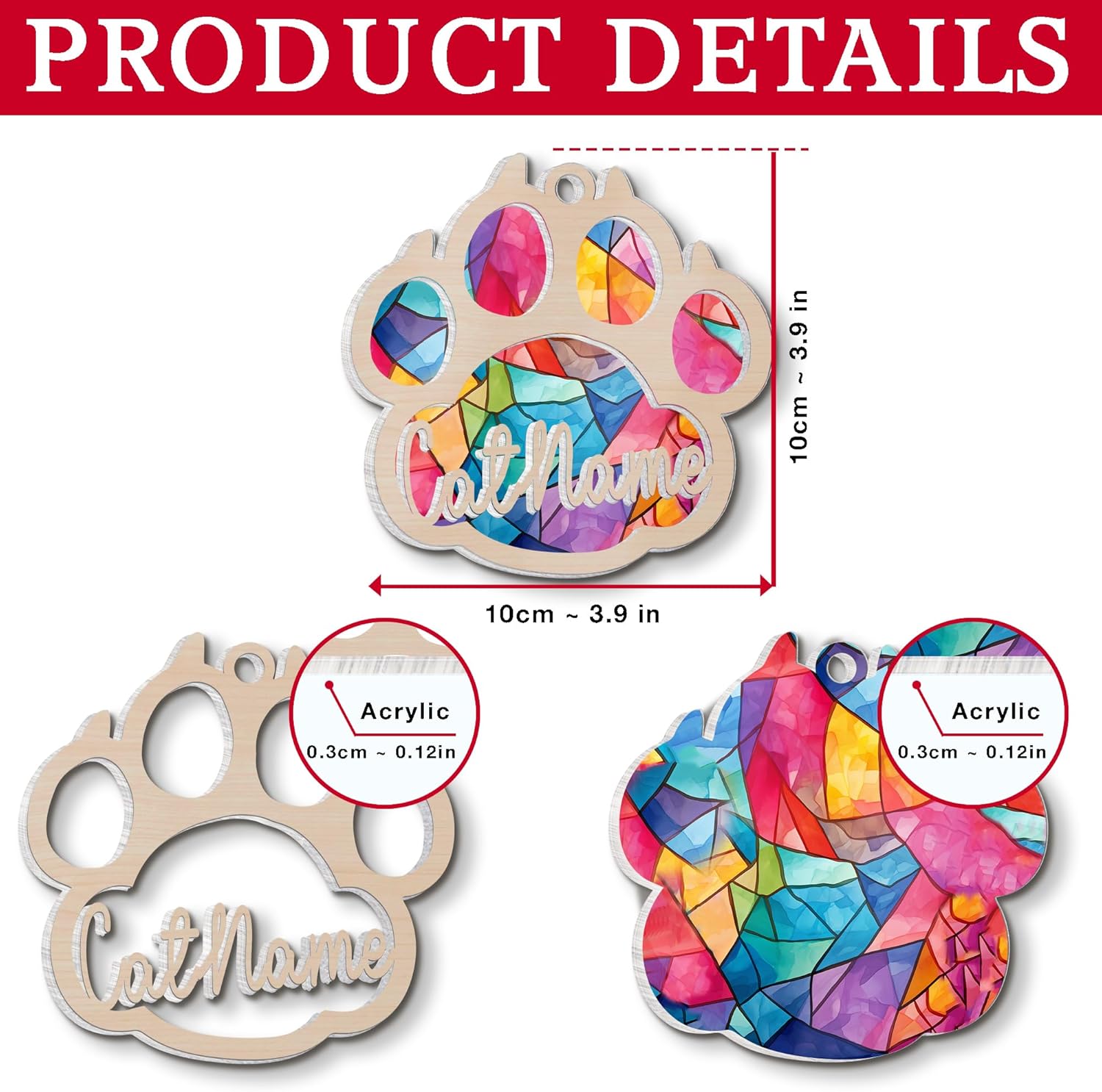 CustomizeAF Adornos conmemorativos personalizados para atrapasoles, regalos conmemorativos para perros por pérdida de perro, gato, en memoria de