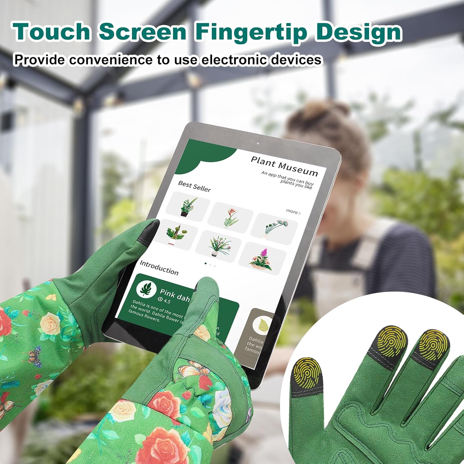 Guantes de jardinería para mujer, guantes de rosas para jardinería, a prueba de espinas, guantes largos de jardín para mujer, guantes de cuero