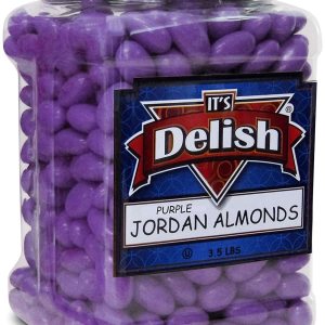 Its Delish – Almendras moradas de Jordania por Its Delish, contenedor jumbo de 3.5 libras Nuez de almendra confitada a granel con revestimiento de Its Delish – Almendras moradas de Jordania por Its Delish, contenedor jumbo de 3.5 libras Nuez de almendra confitada a granel con revestimiento de