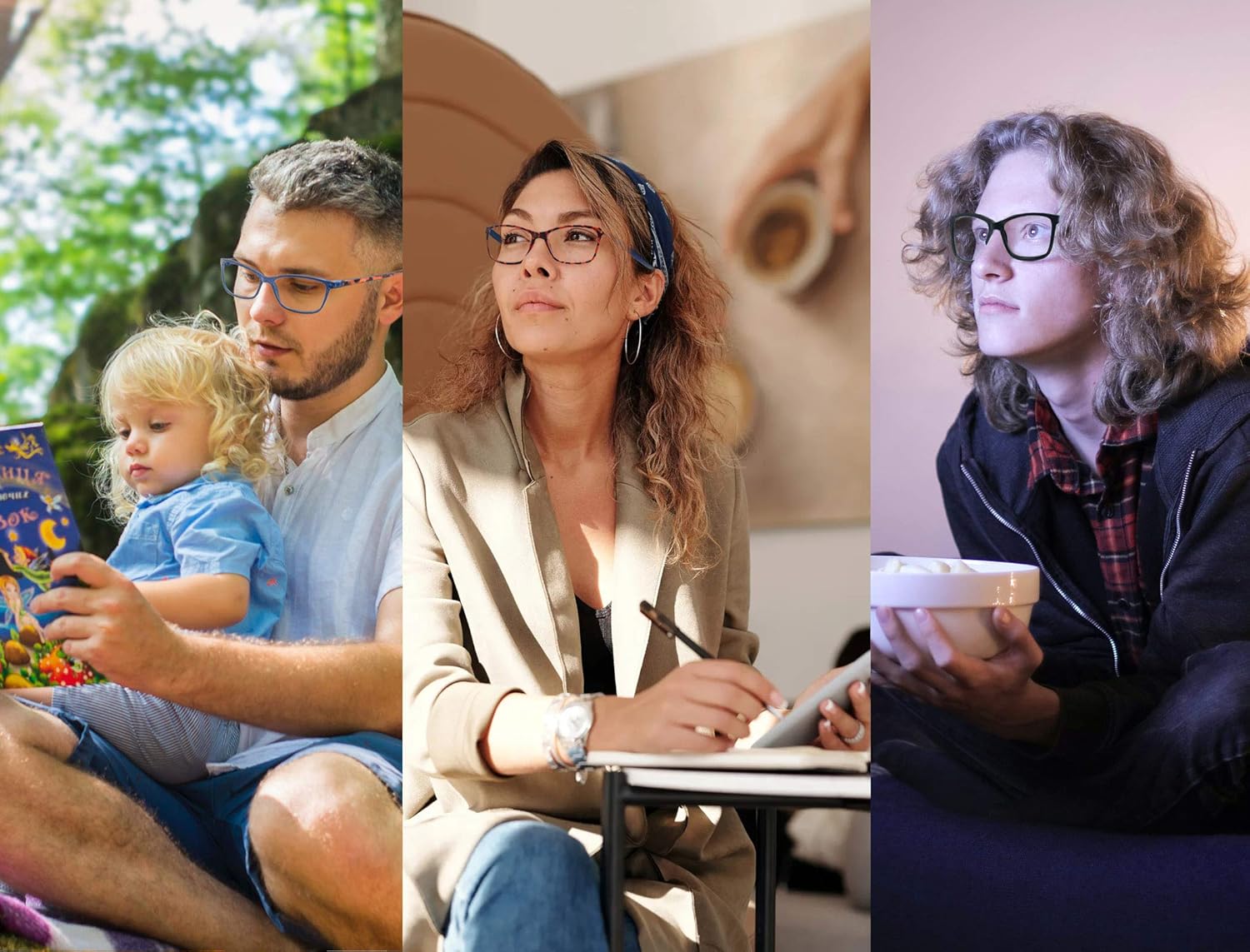 Gafas de lectura para hombres y mujeres, paquete de 4 + 1.75 lectores  Marco clásico cuadrado ligero con cómodas gafas de bisagra fuerte para leer