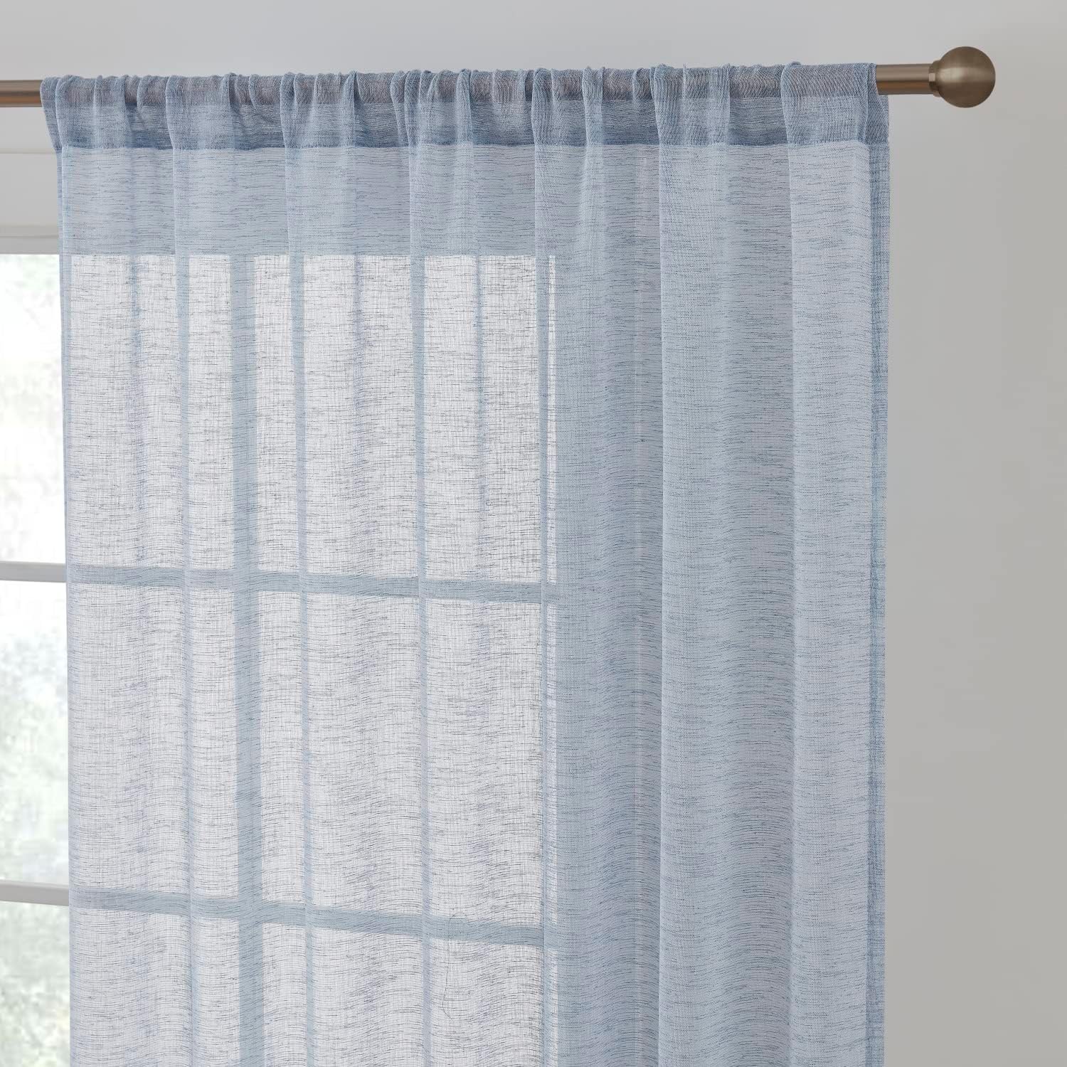 HLC.ME Penelope – Cortinas de lino sintético con textura, semitransparentes, filtrantes de luz, transparentes, para ventana de dormitorio y sala de